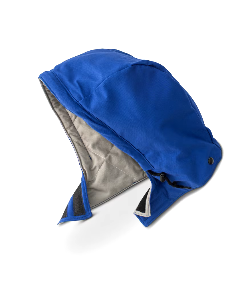 Bulwark Unisex Comfort Touch Universal Fit Flame Resistant & Water Repellent  Snap On Hood - Blue