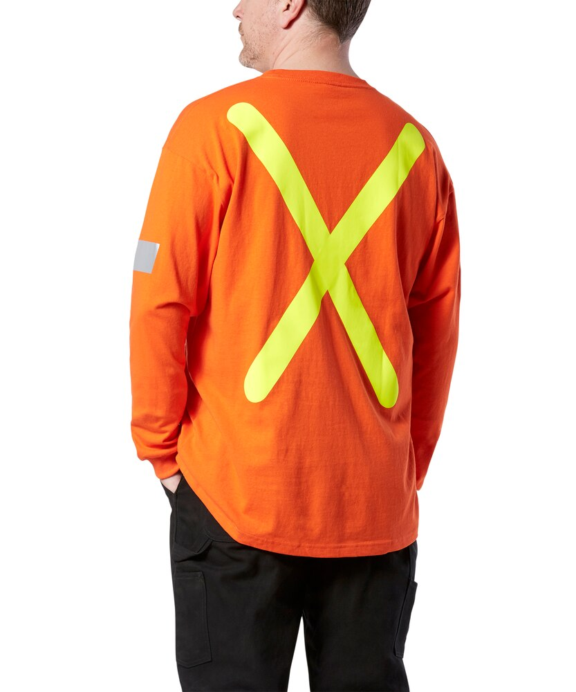 Viking Men's Safety Long-Sleeve Cotton T-Shirt With Arm Striping