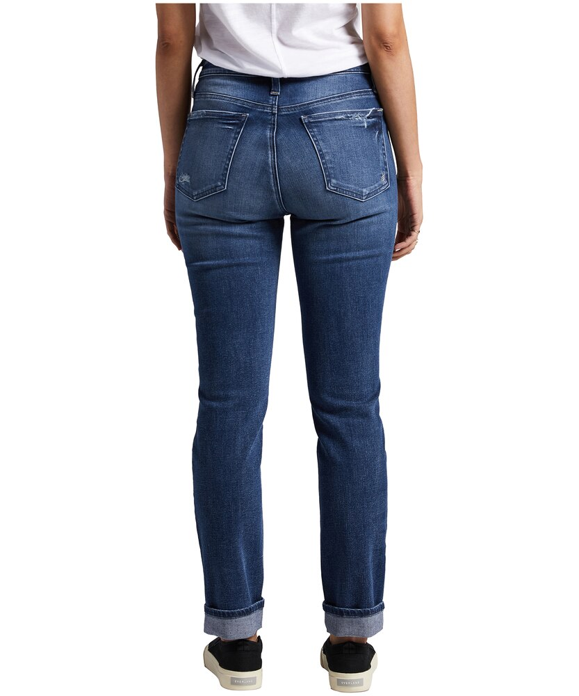 Silver Women's Beau High Rise Slim Leg Jeans with Destruction