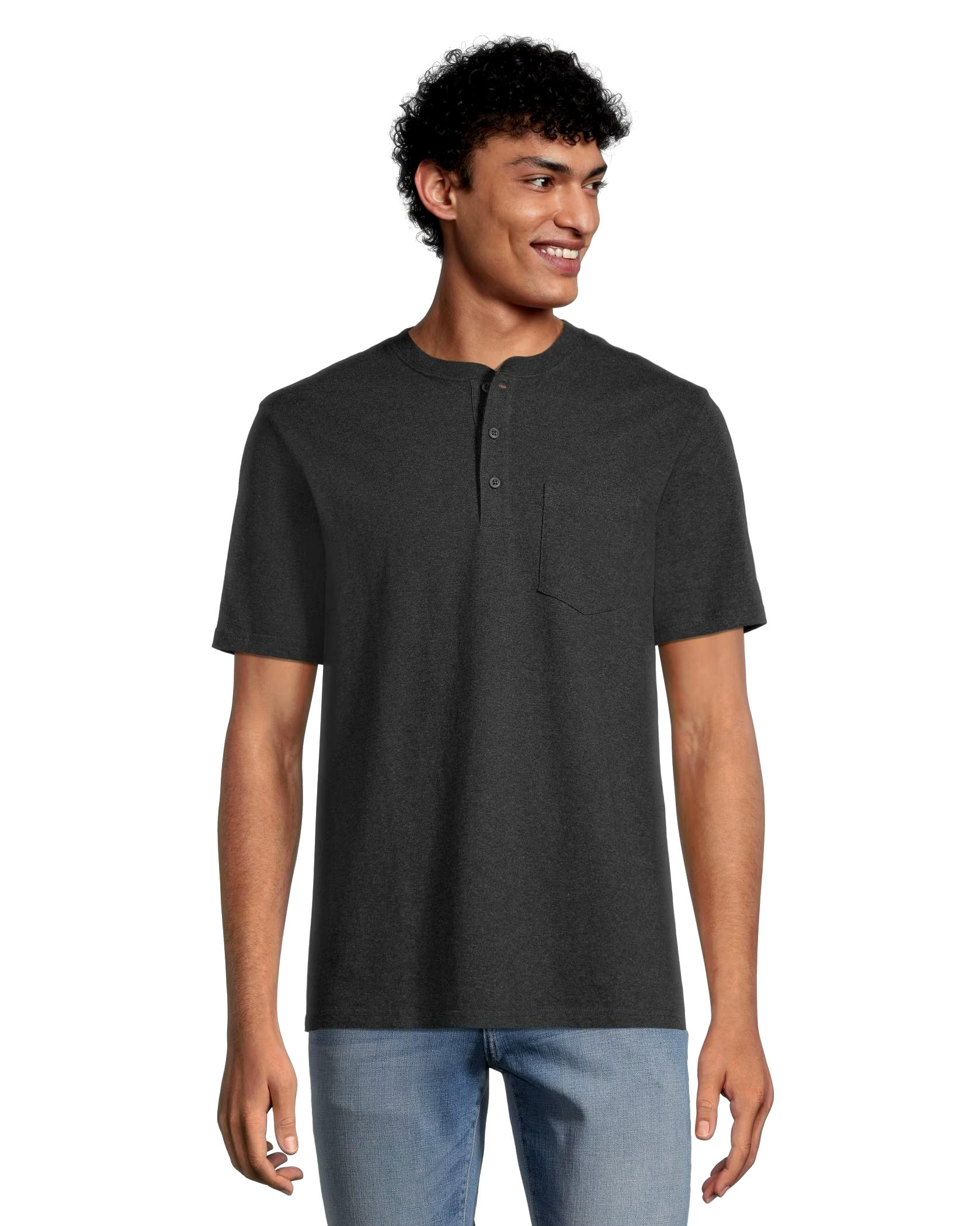 Men's 50 Wash Short Sleeve Classic Fit Henley Shirt