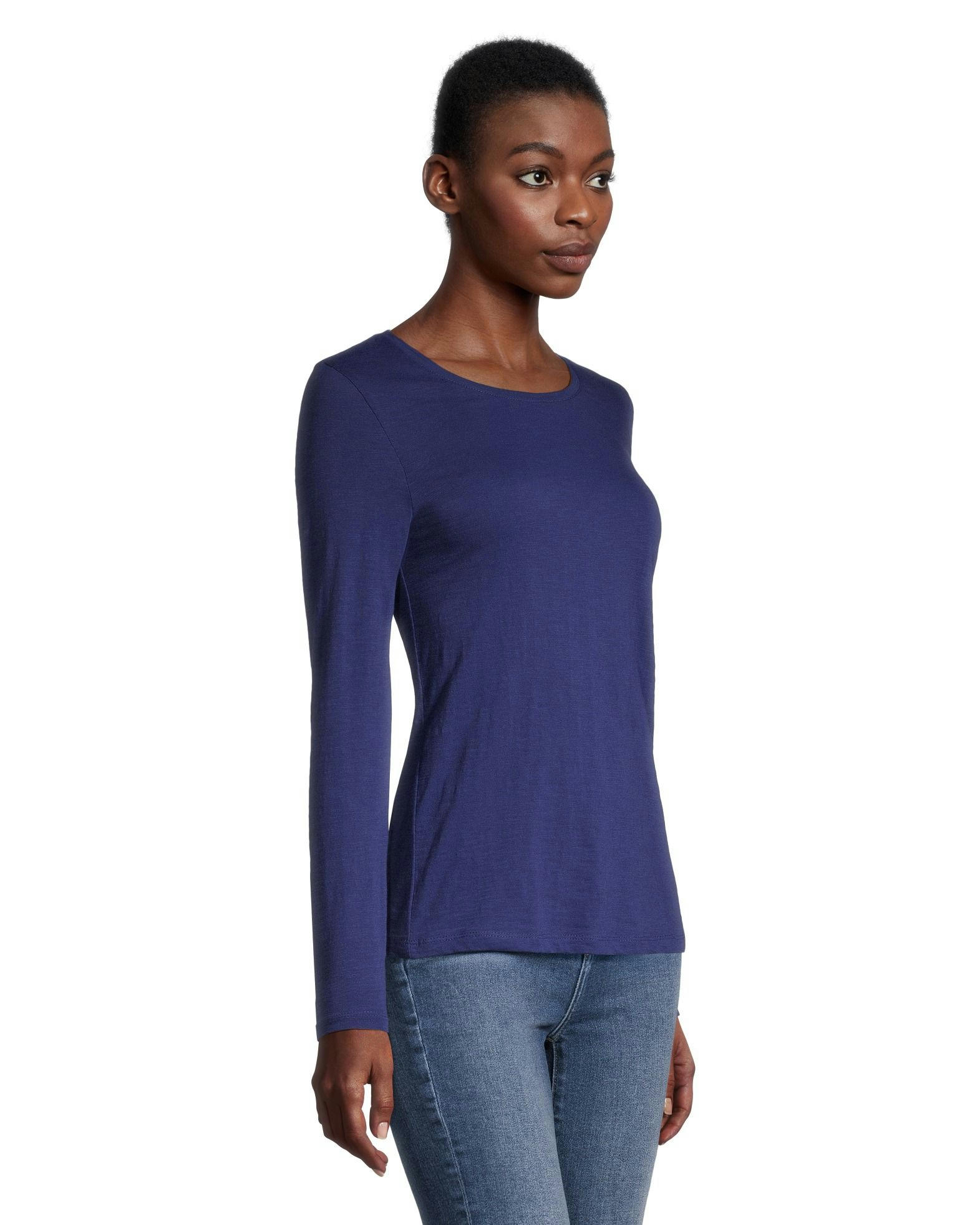 Denver Hayes Women's Semi Fitted Long Sleeve Crewneck T Shirt