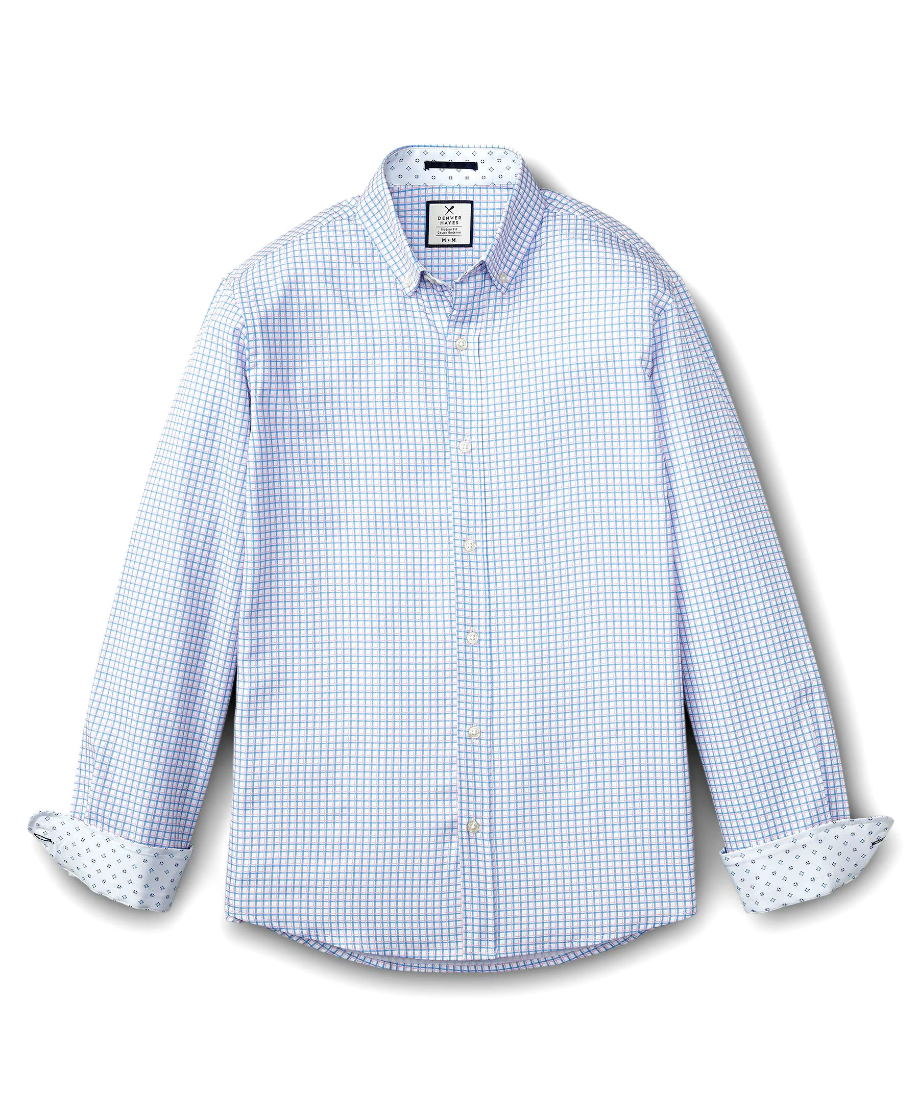 Denver Hayes Men's Hybrid 4-Way Stretch Long Sleeve Commuter Sport Shirt