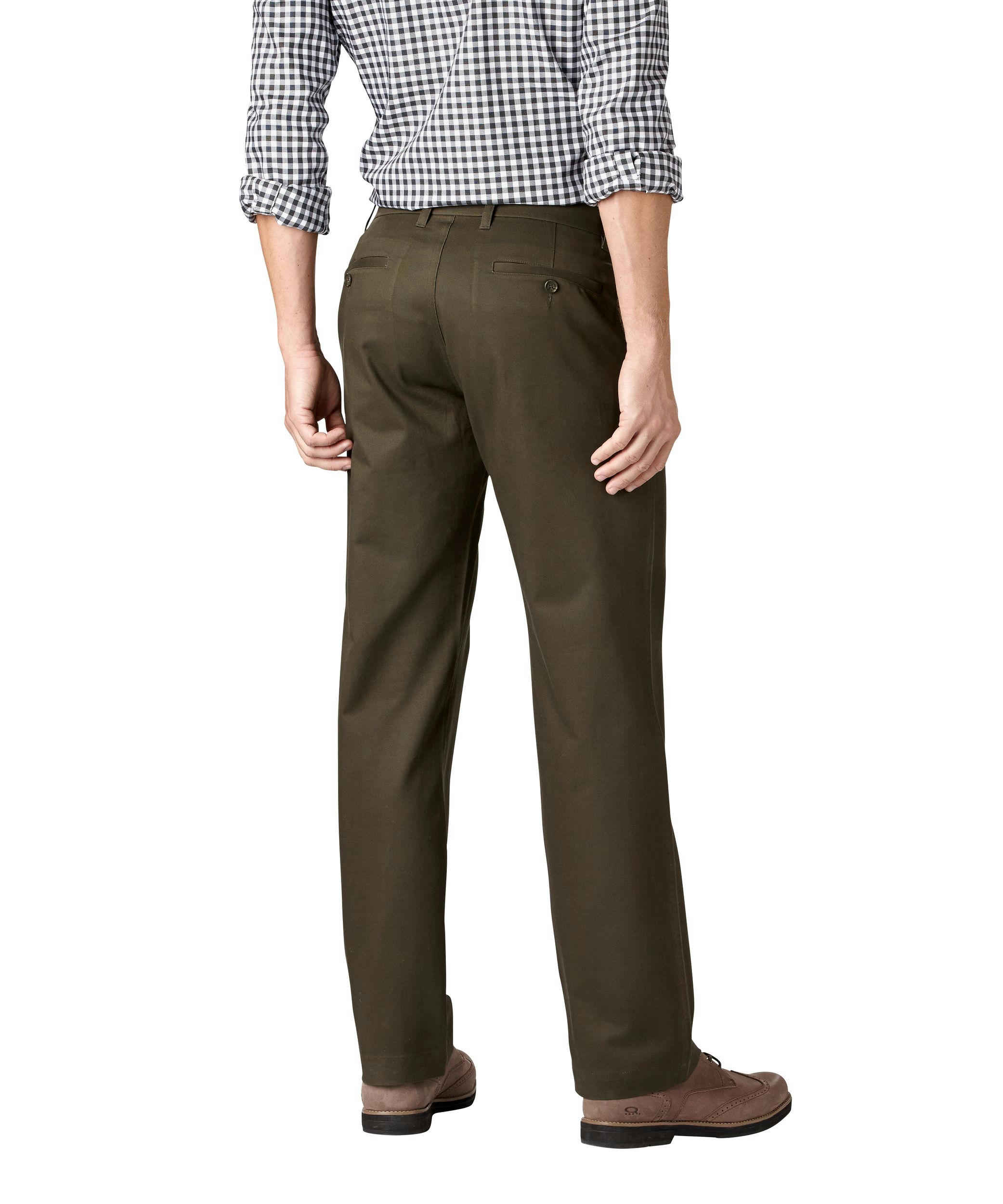 Denver Hayes Men's FLEXTECH 360 Stain Rejector Relaxed Fit Khaki Pants