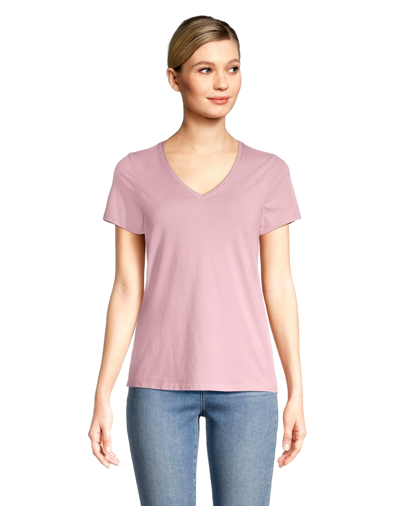 Denver Hayes Women's Semi Fitted V Neck T Shirt