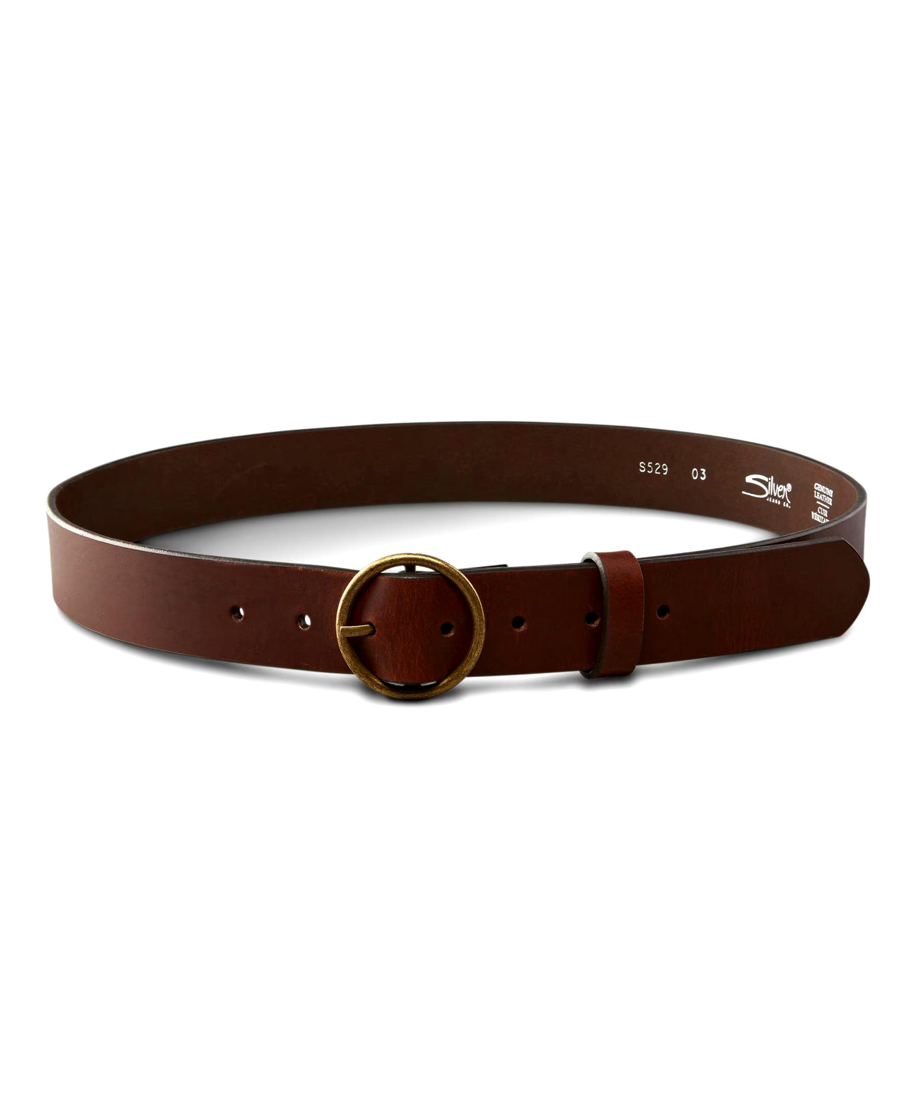 Silver Women's Circle Centre Bar Belt