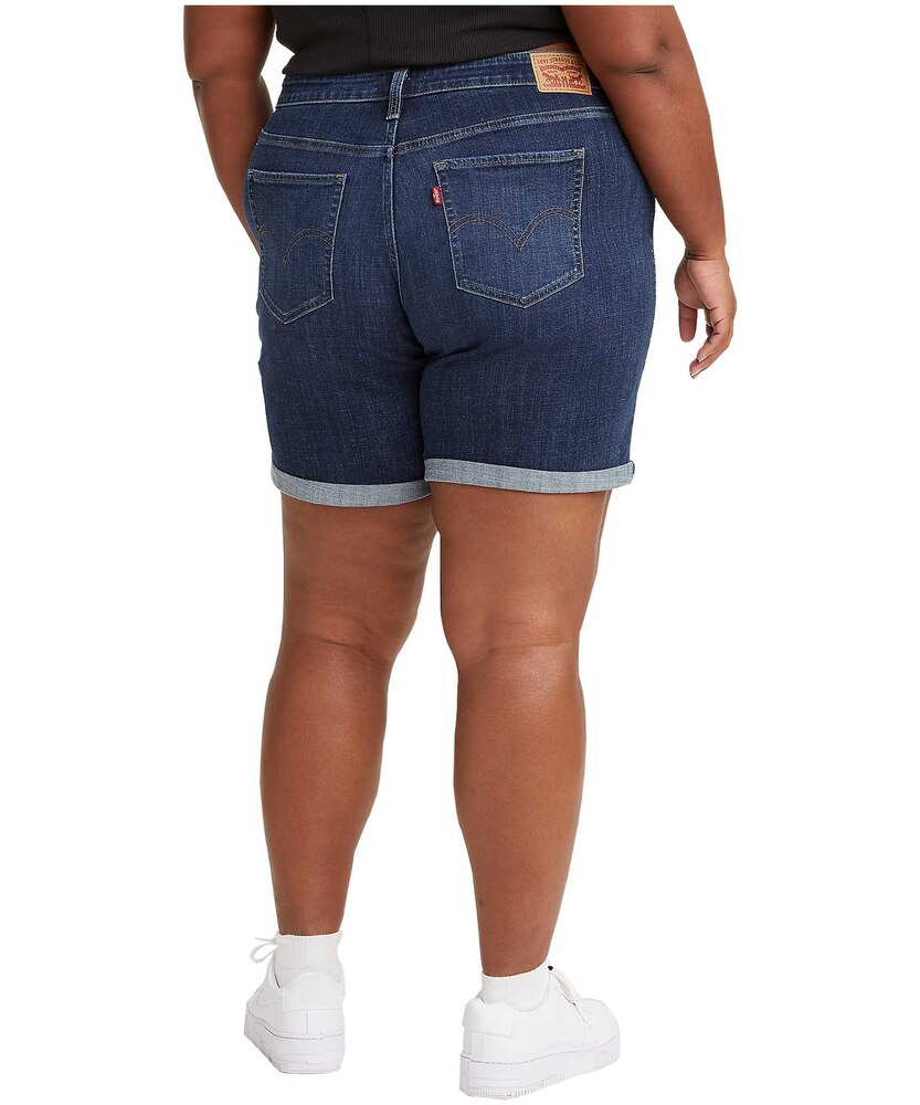 Levi's Women's Mid Rise Straight Leg Mid Length Shorts - Plus Size