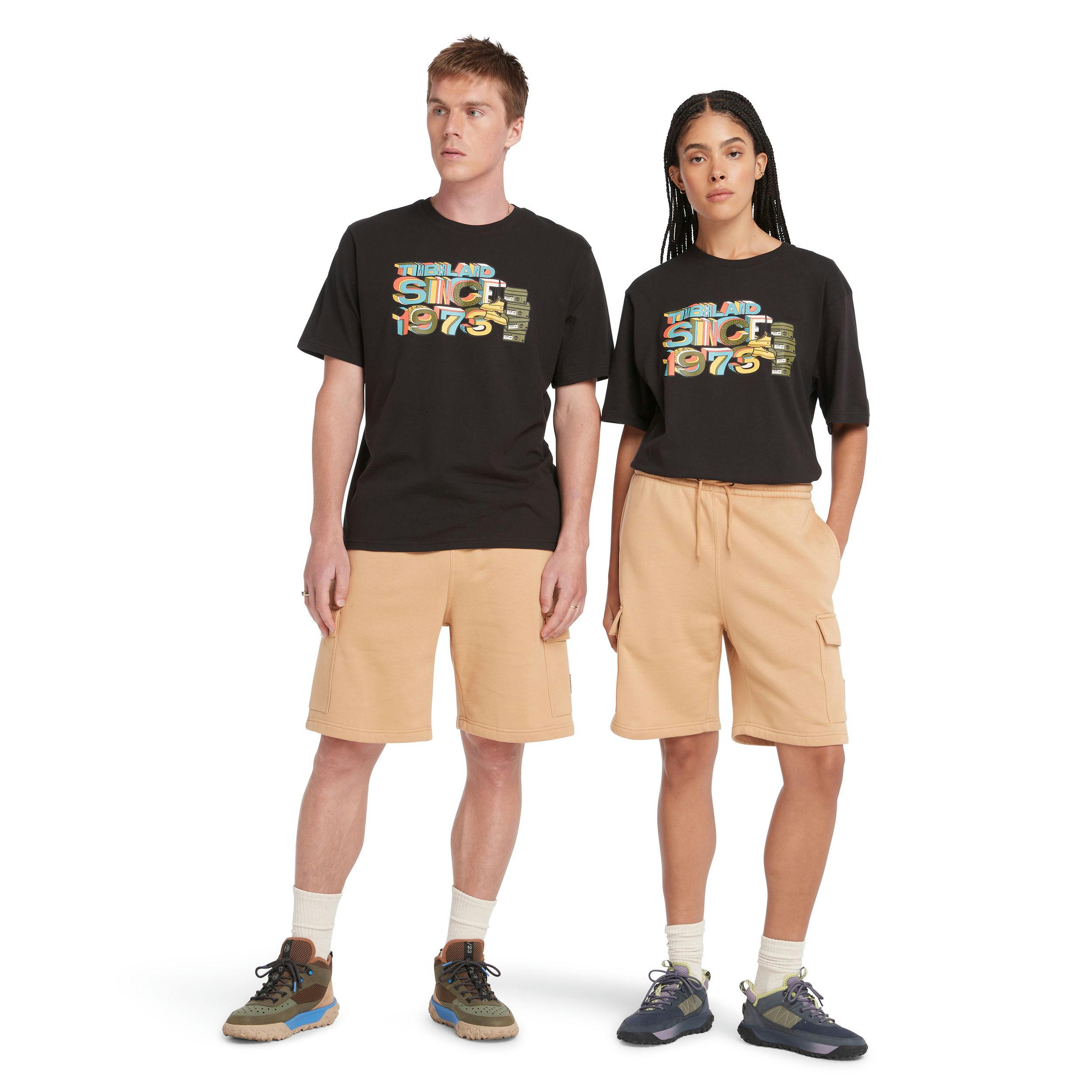 Timberland Men's Fleece Woven Badge Sweatshorts