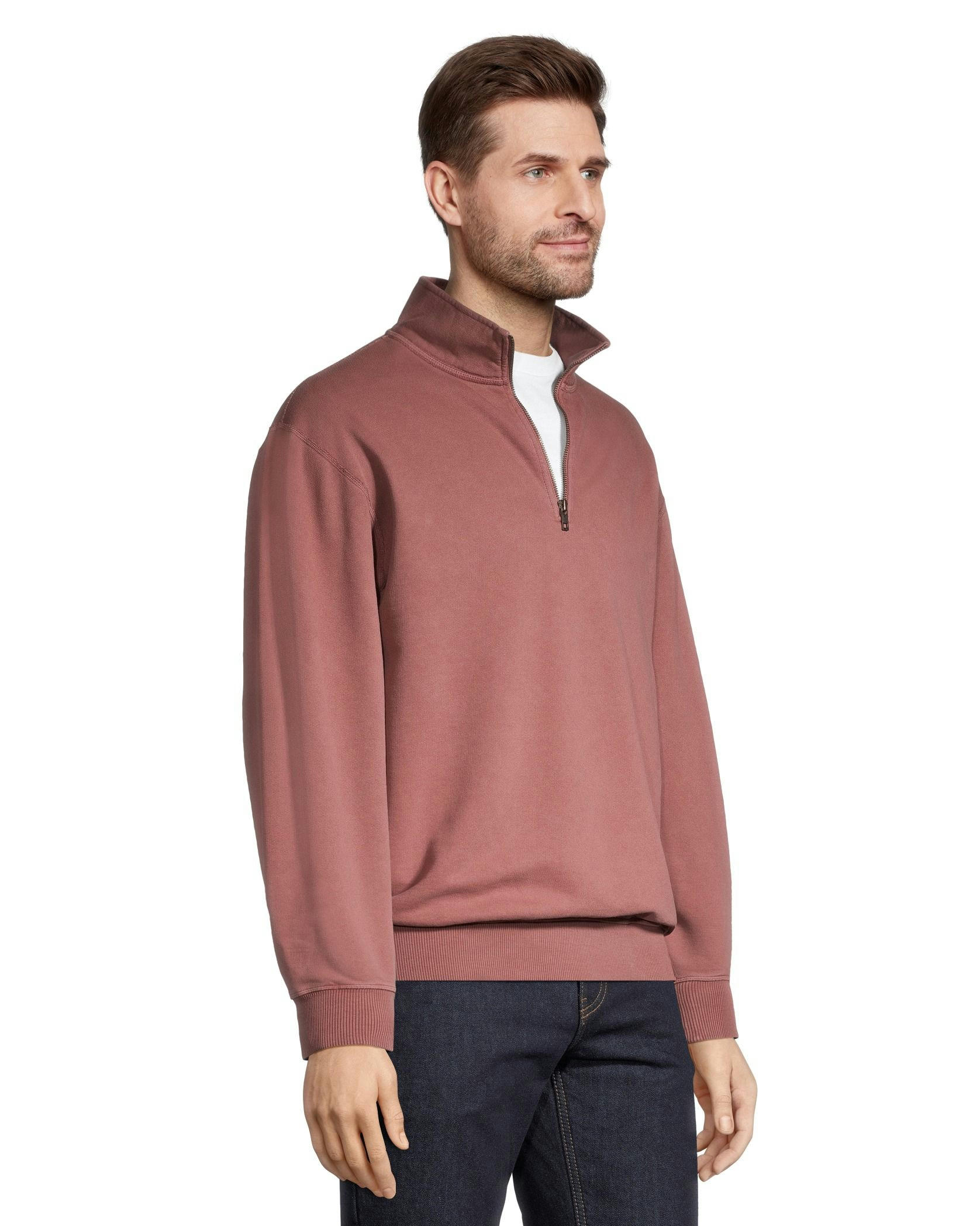 WindRiver Men's Original Fleece Quarter Zip Mock Neck Comfort Fit Cotton Sweatshirt