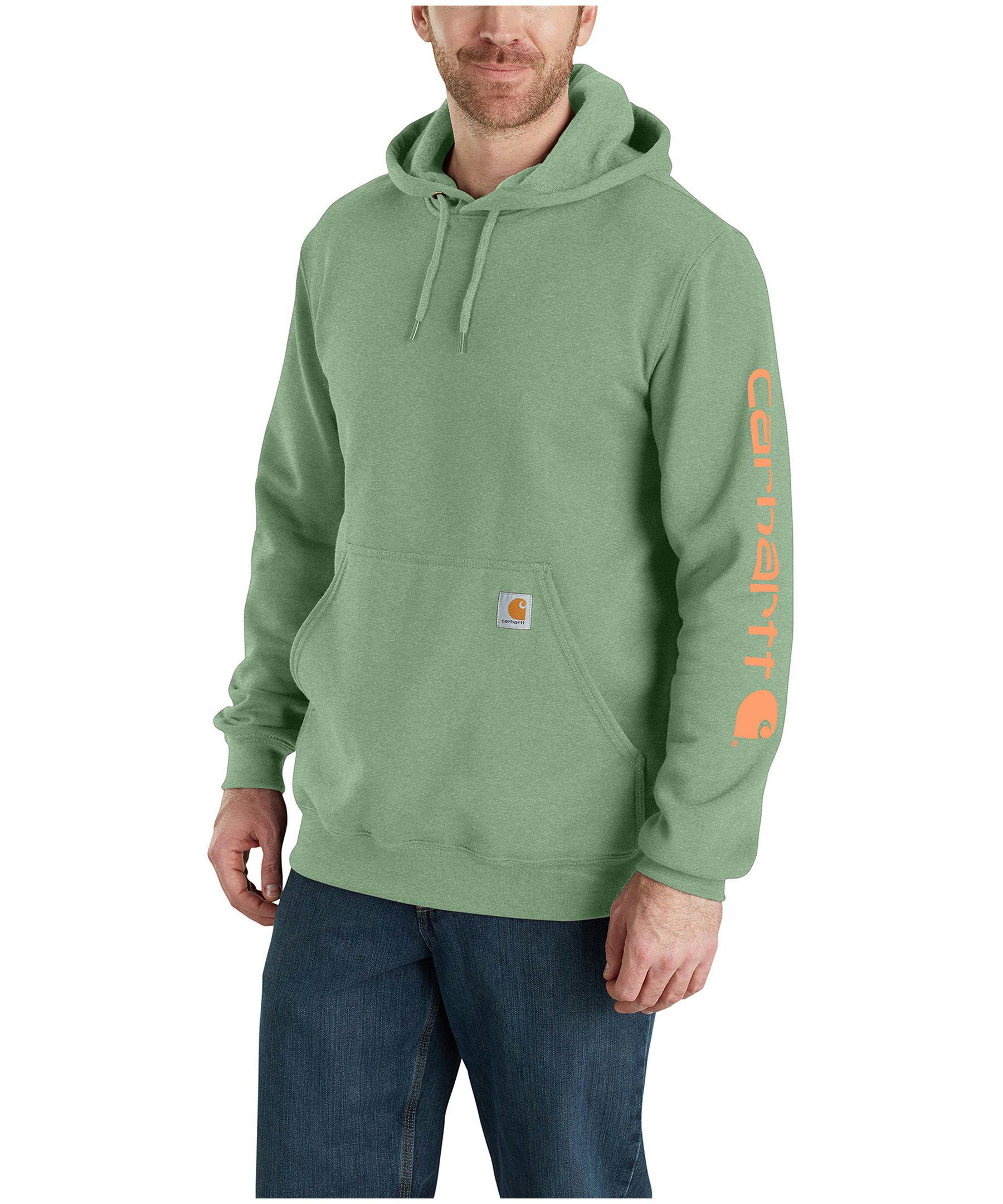 Carhartt Men's Midweight Hooded Logo Sleeve Sweatshirt