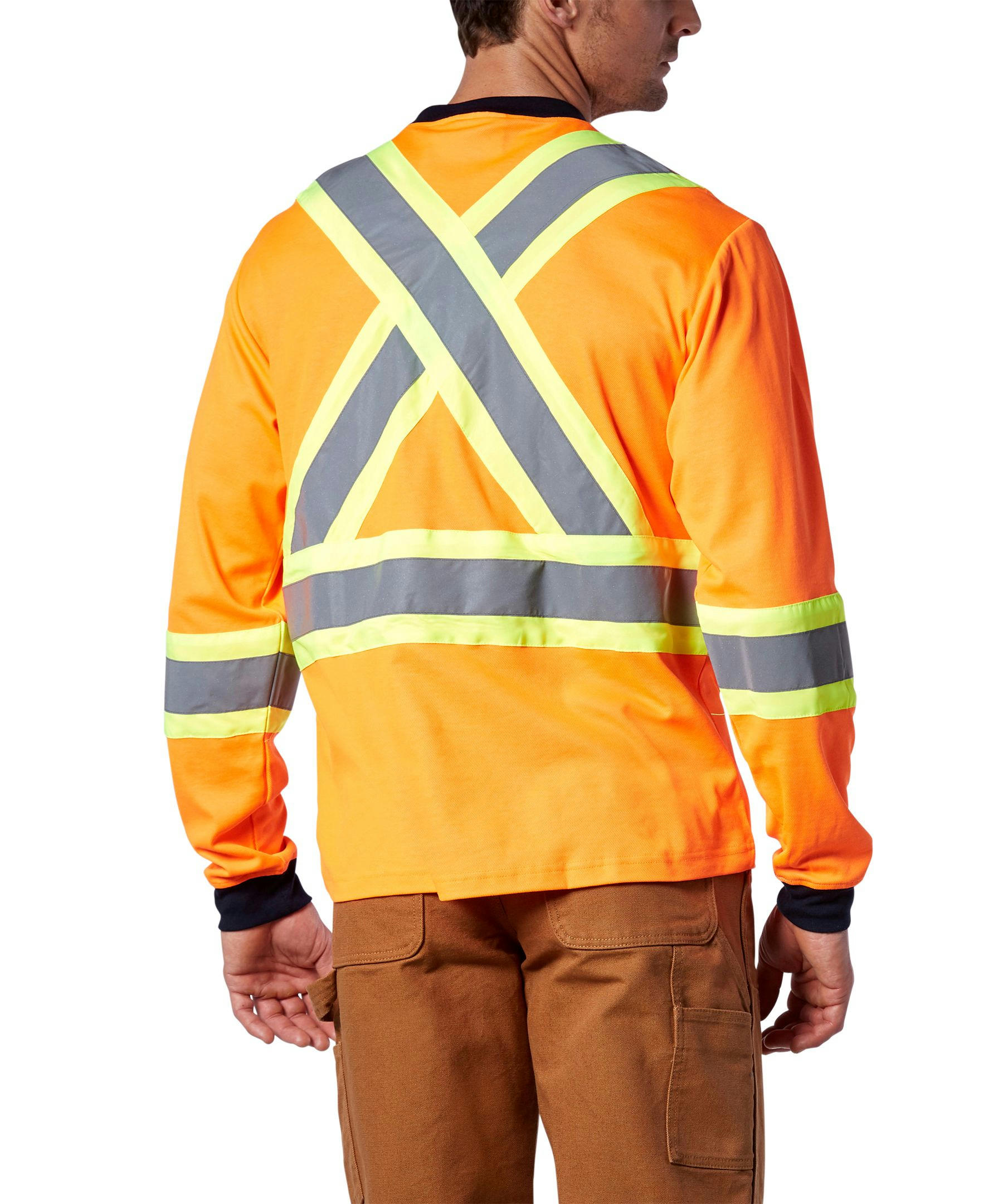 Viking Men's Safety Hi-Vis Cotton Lined Long-Sleeve Shirt