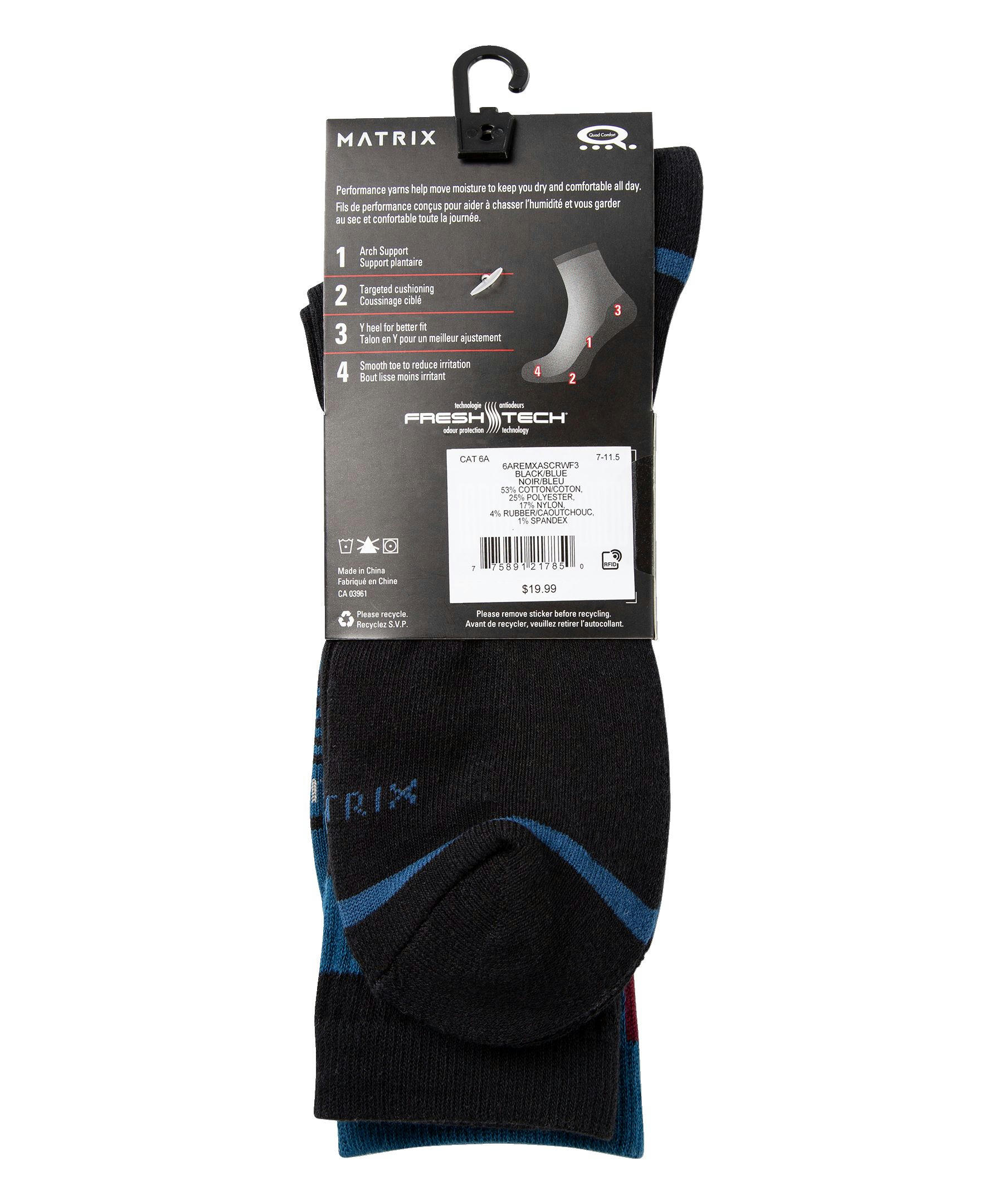 Matrix Men's 2 Pack Cotton Crew Socks