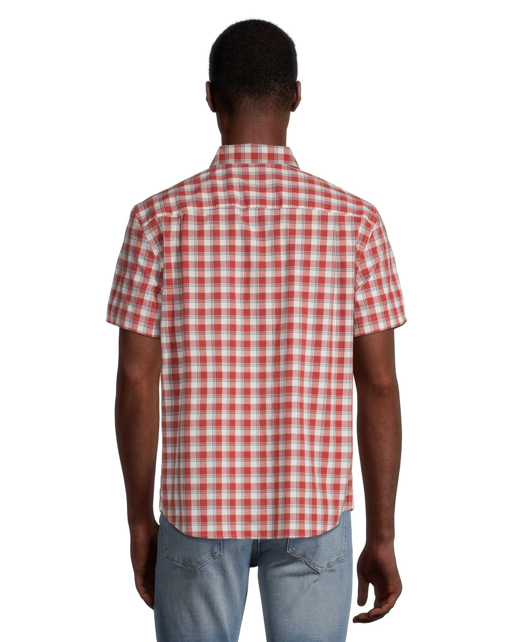 Denver Hayes Men's Modern Fit Short Sleeve Plaid Casual Sport Shirt