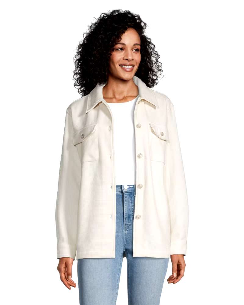 Women's Oversized Shacket with Chest Pockets