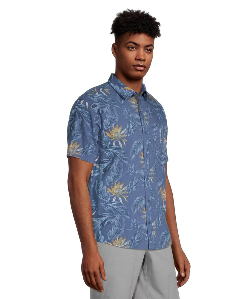 FarWest Men's Modern Fit Short Sleeve Stretch AOP Shirt