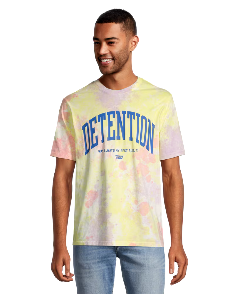 Men's Detention Graphic  Logo Relaxed Fit Crewneck Cotton T Shirt
