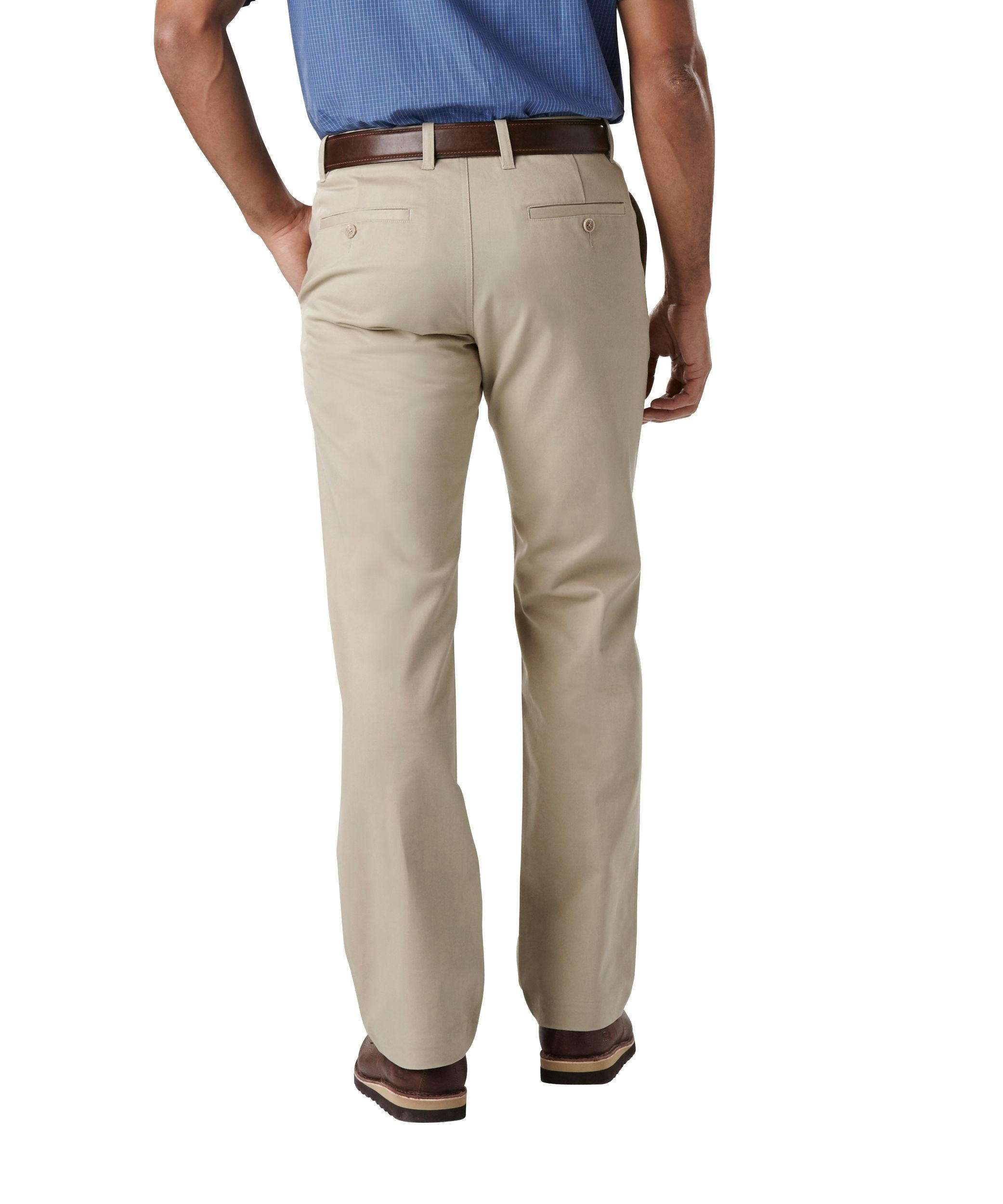 Denver Hayes Men's FLEXTECH 360 Stain Rejector Straight Fit Khakis Pants