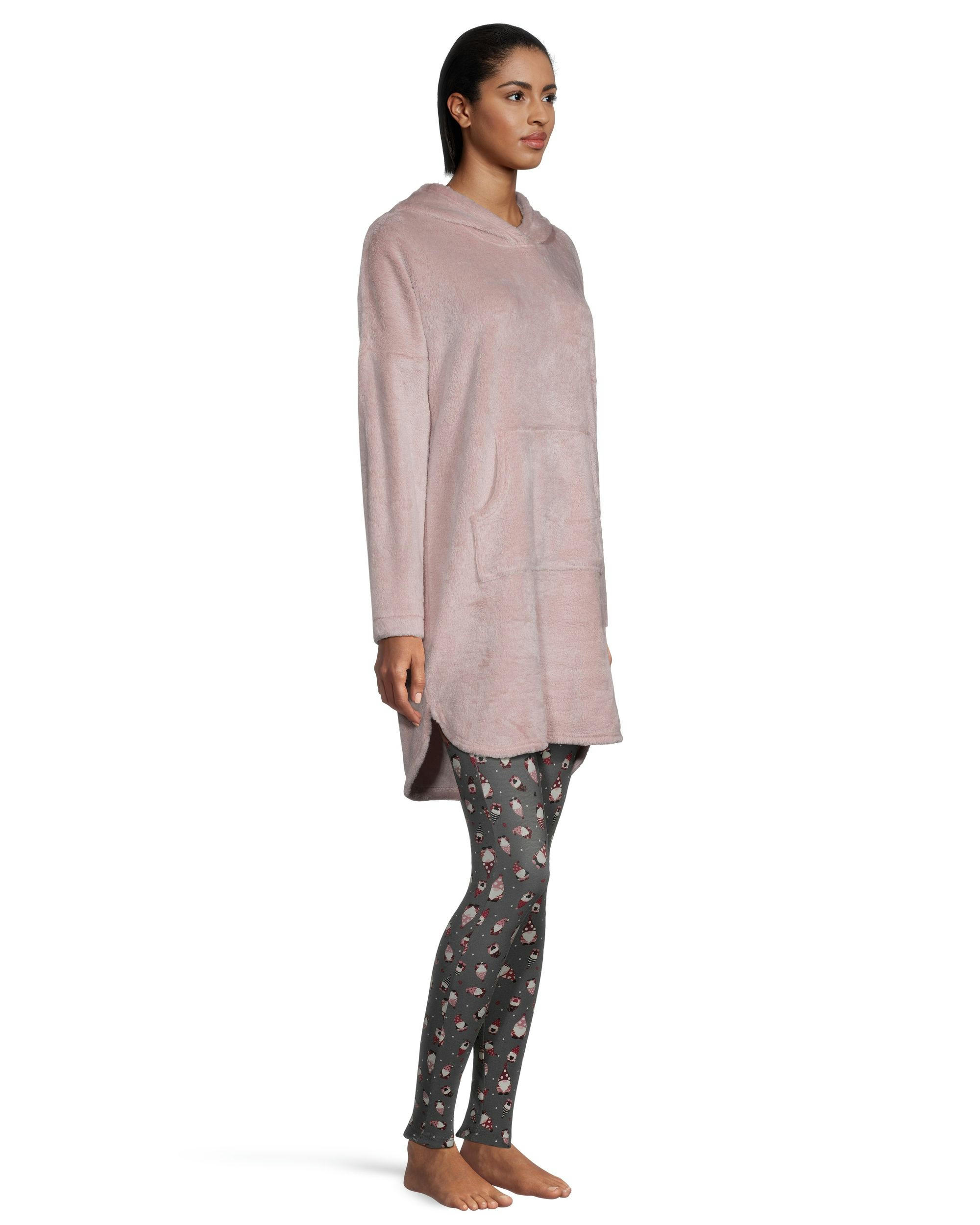 Denver Hayes Women's Plush Velour Hooded Night Shirt