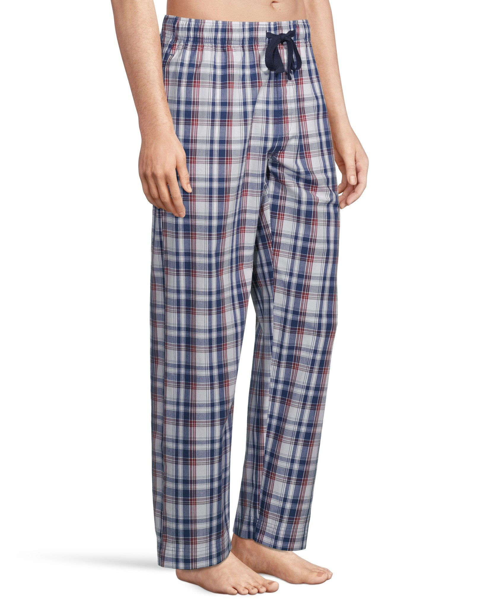 Men's Woven Plaid Lounge Pants With Elastic Waistband and Drawstring