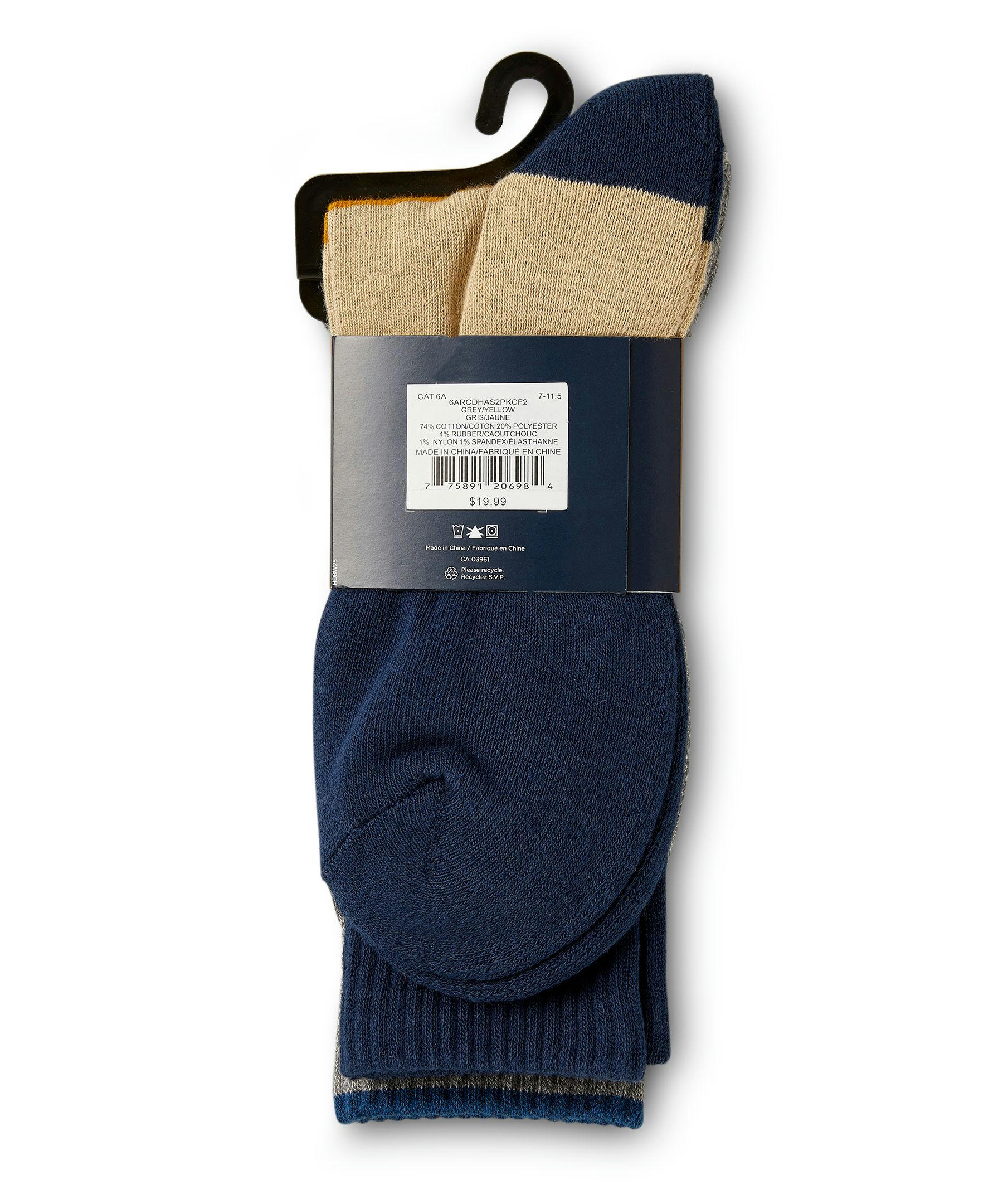 Denver Hayes Men's 2 Pack Casual Crew Socks