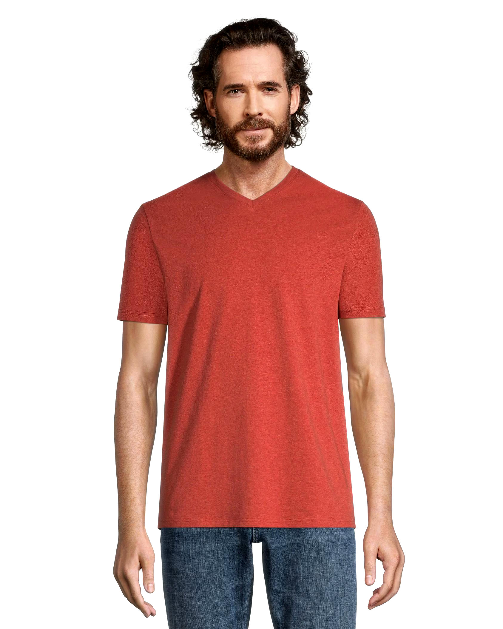 Denver Hayes Men's Stretch Modern Fit V-Neck T-Shirt