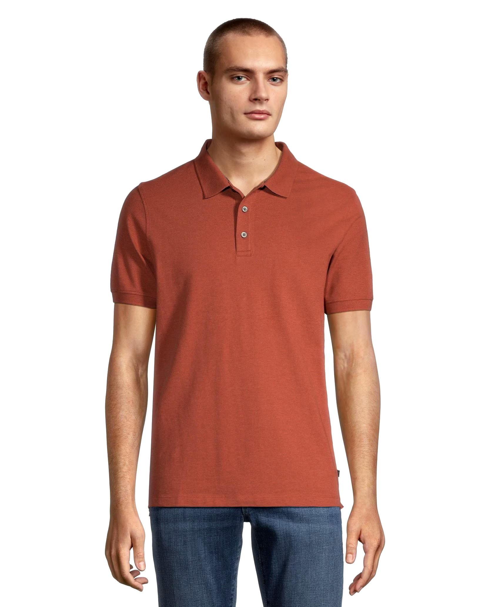 Denver Hayes Men's 50 Wash Stretch Short Sleeve Modern Fit Pique Polo Shirt