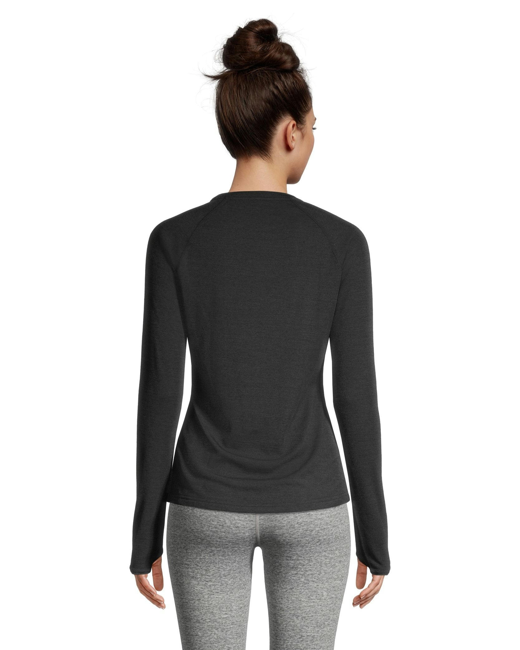 WindRiver Women's Merino Wool T-Max Heat Crew Neck Long Sleeve Top - Black