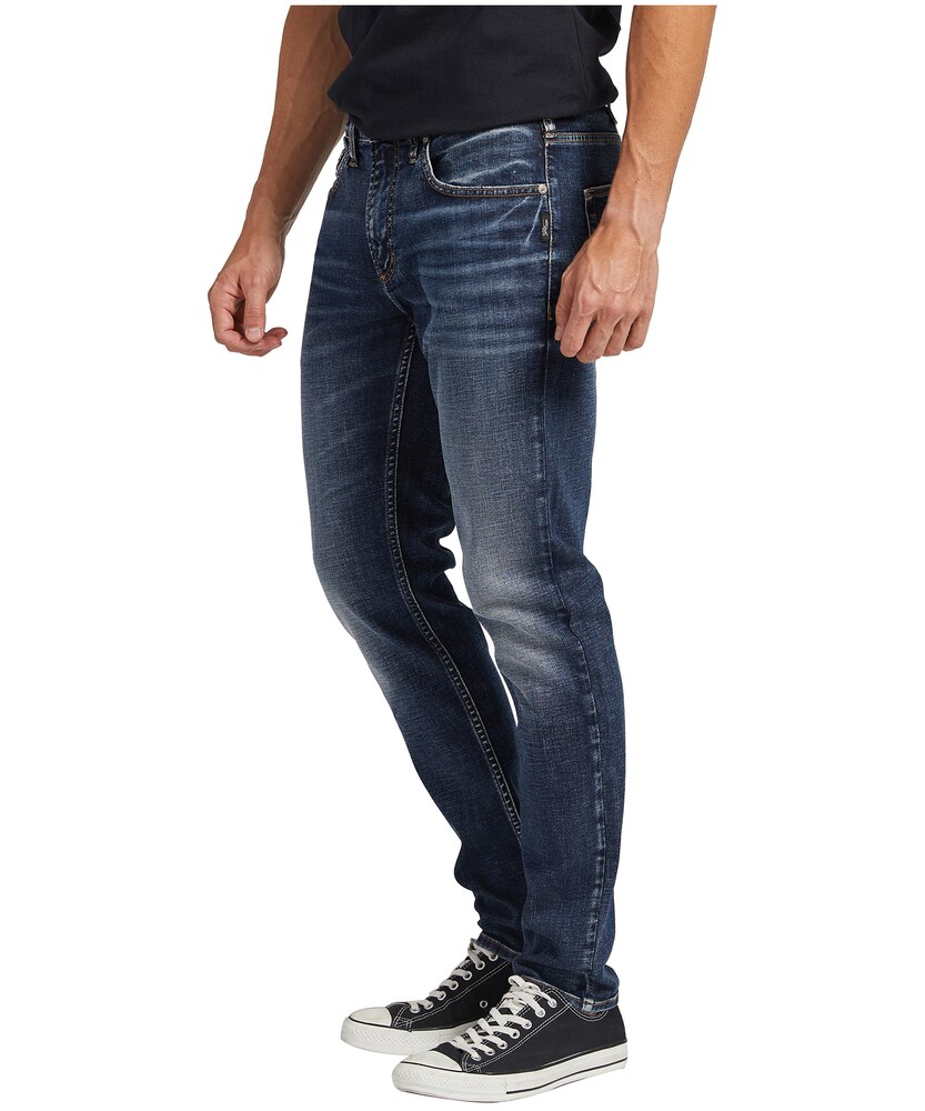 Silver Men's Taavi Skinny Fit Mid Rise Stretch Denim Jeans