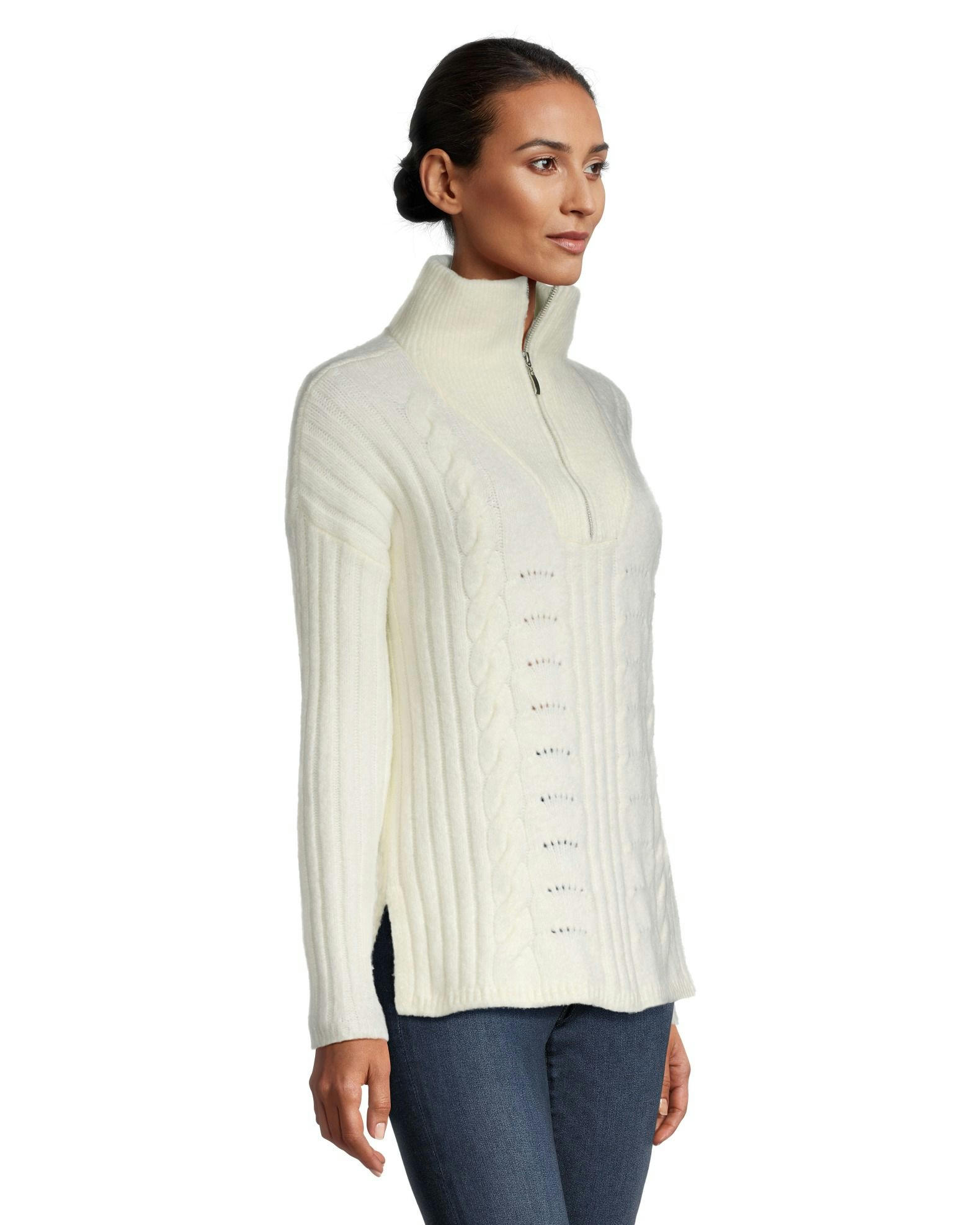 Denver Hayes Women's Luxe Supersoft Relaxed Fit 1/4 Zip Pullover