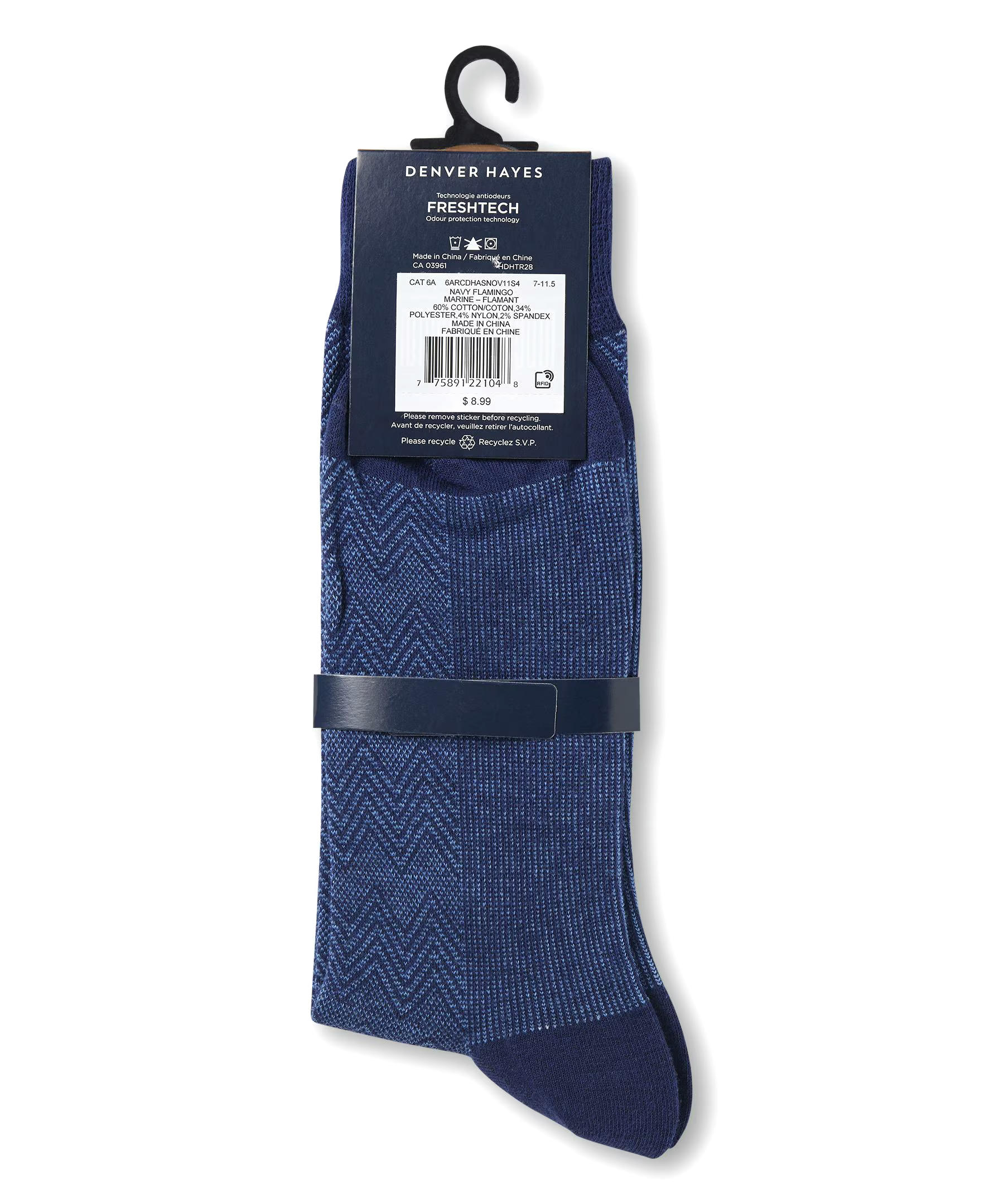 Denver Hayes Men's FRESHTECH® Casual Novelty Crew Socks