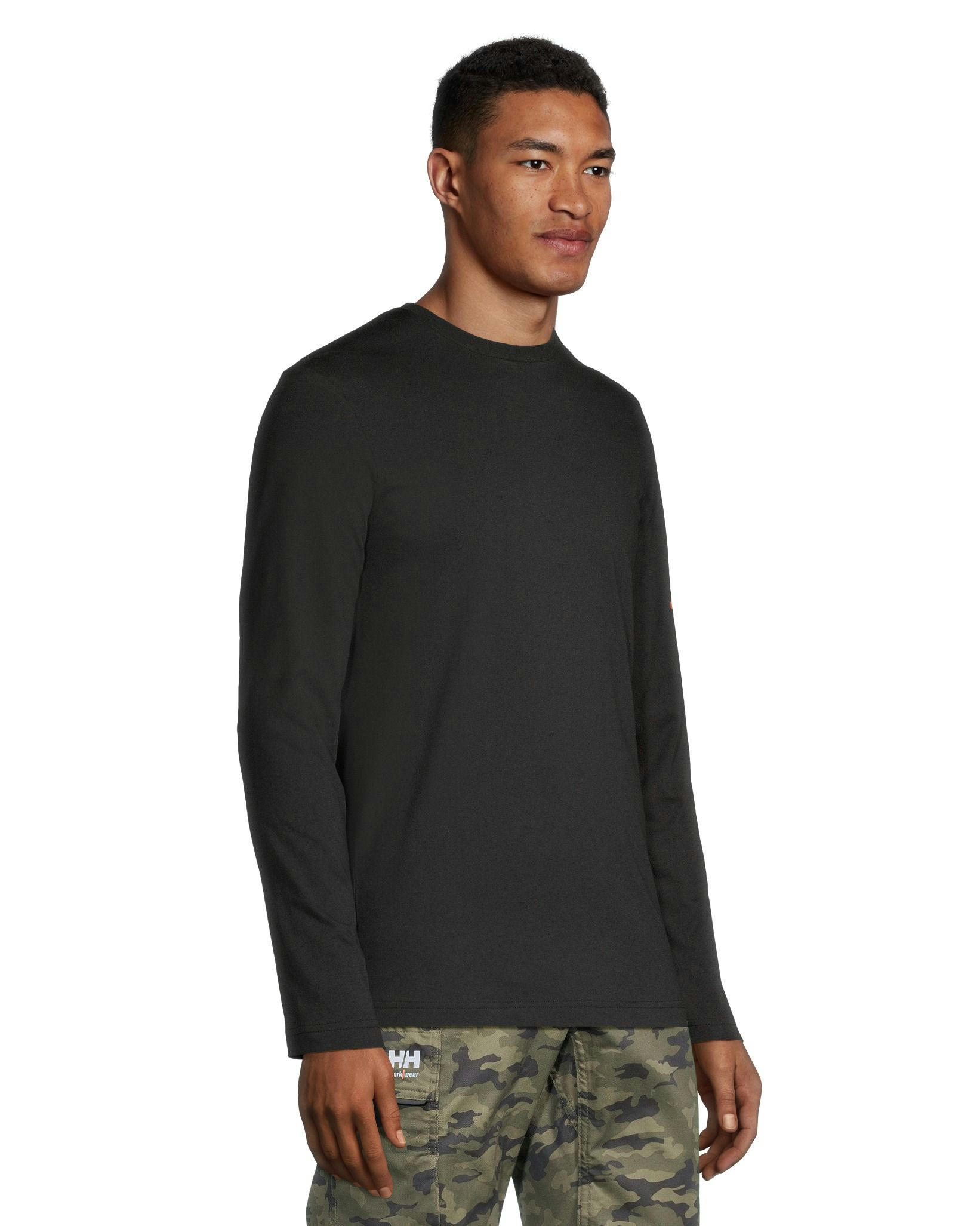 Helly Hansen Workwear Men's Sleeve Logo Cotton Long Sleeve T Shirt