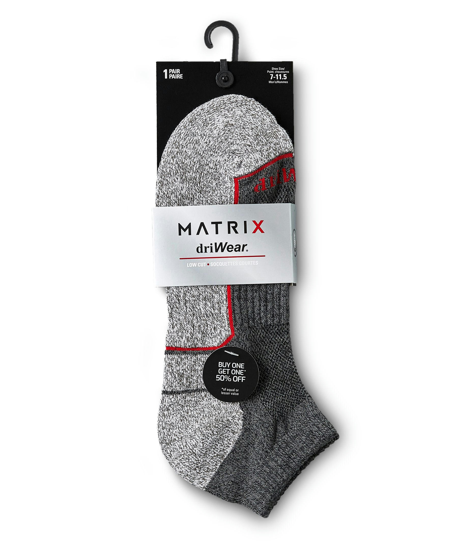Matrix Men's driWear  Low Cut Cushion Sport Socks