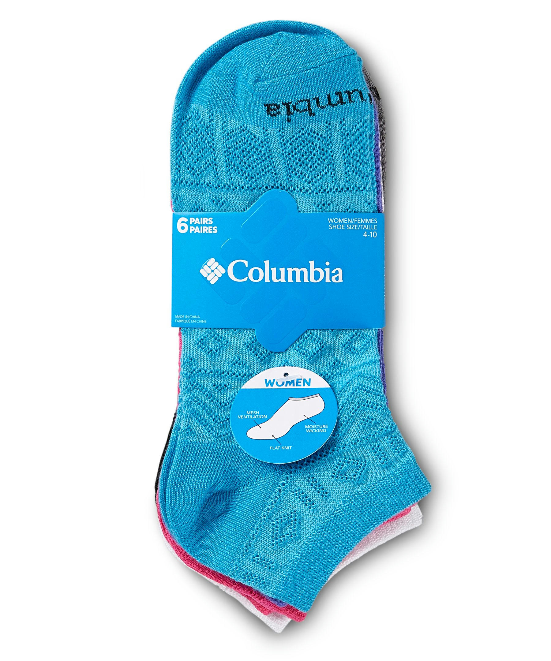 Columbia Women's 6 Pack Pattern Mesh No Show Socks
