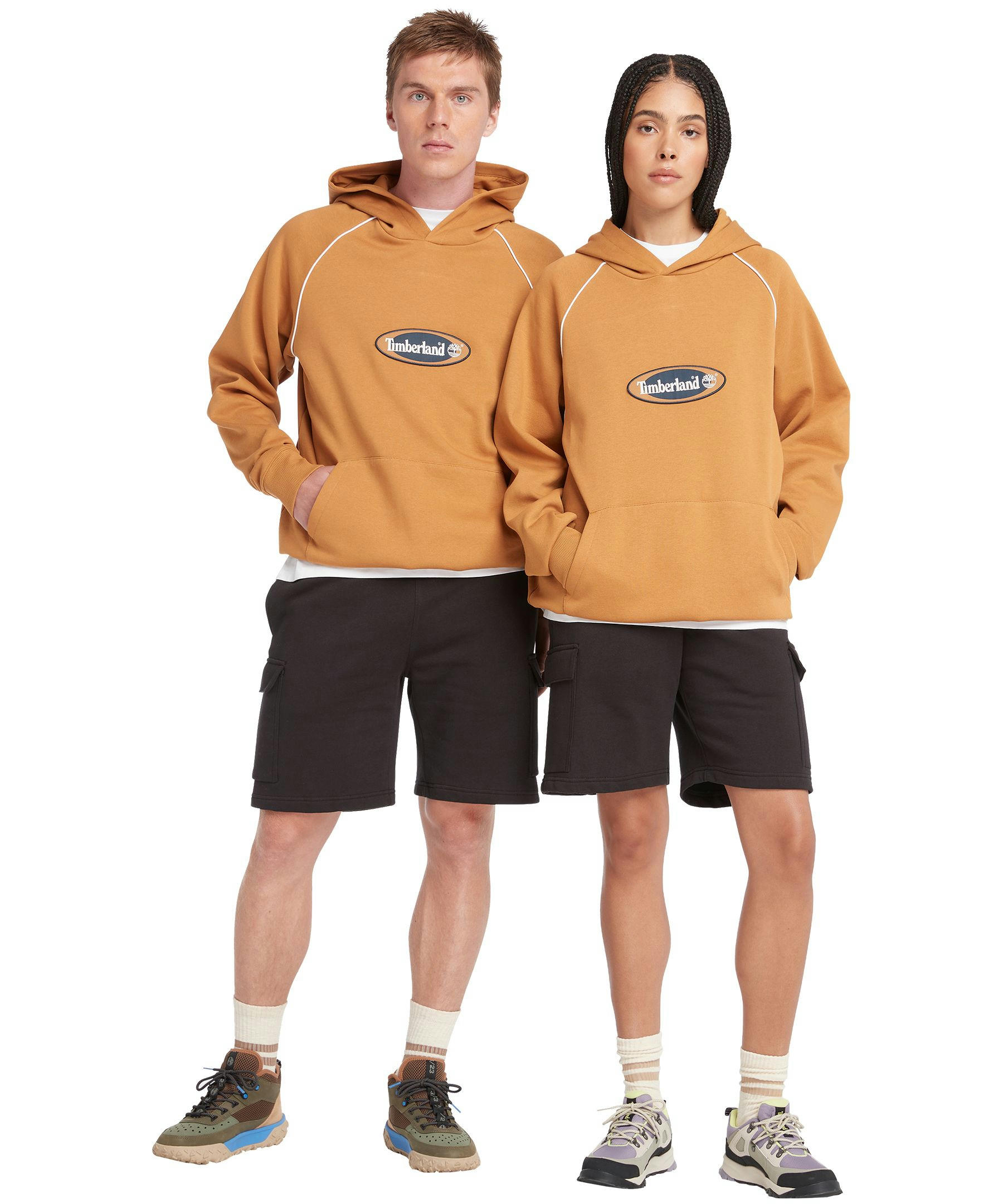 Timberland Men's Fleece Woven Badge Sweatshorts