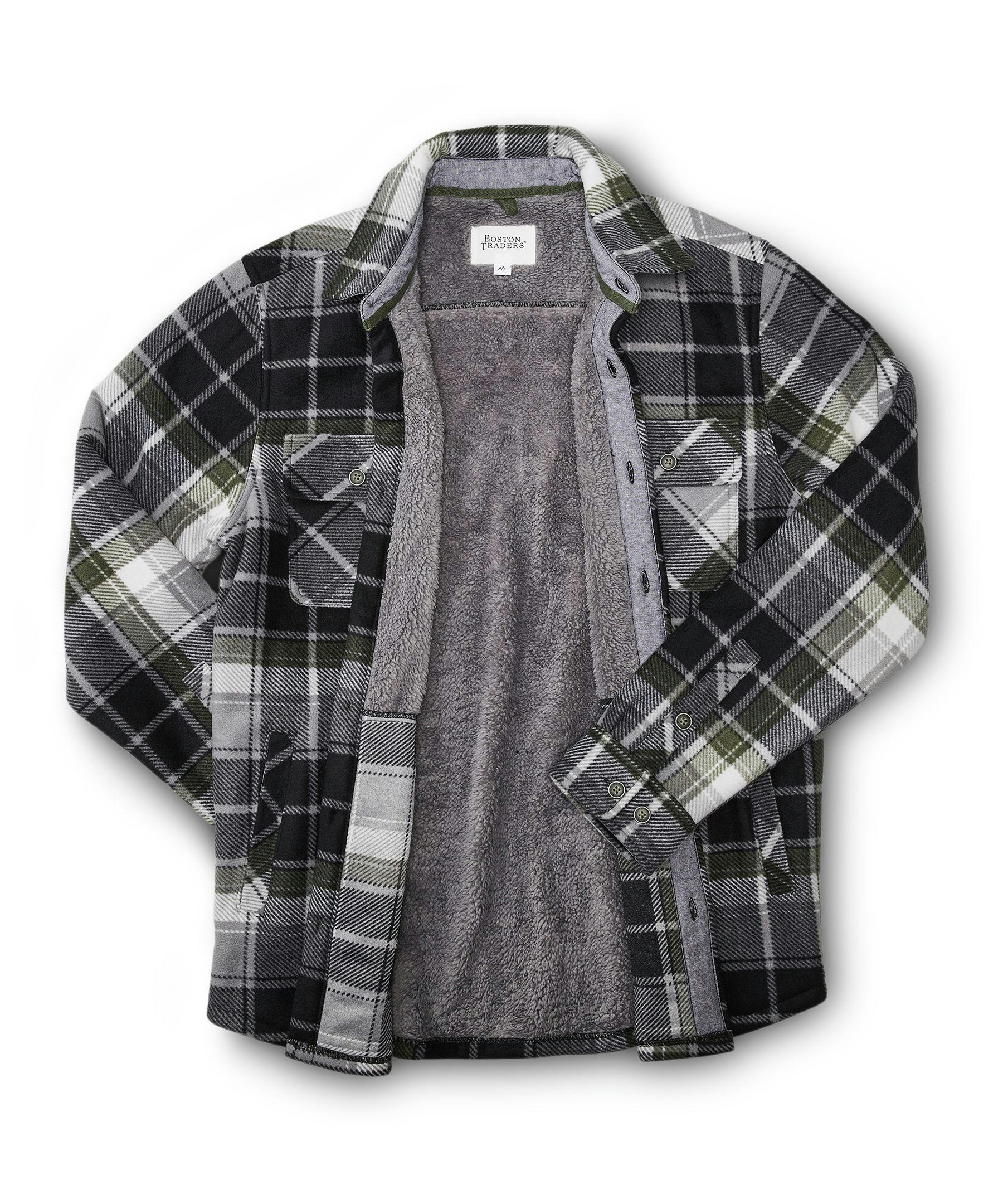Boston Traders Men's Bonded Polar Plaid Shacket