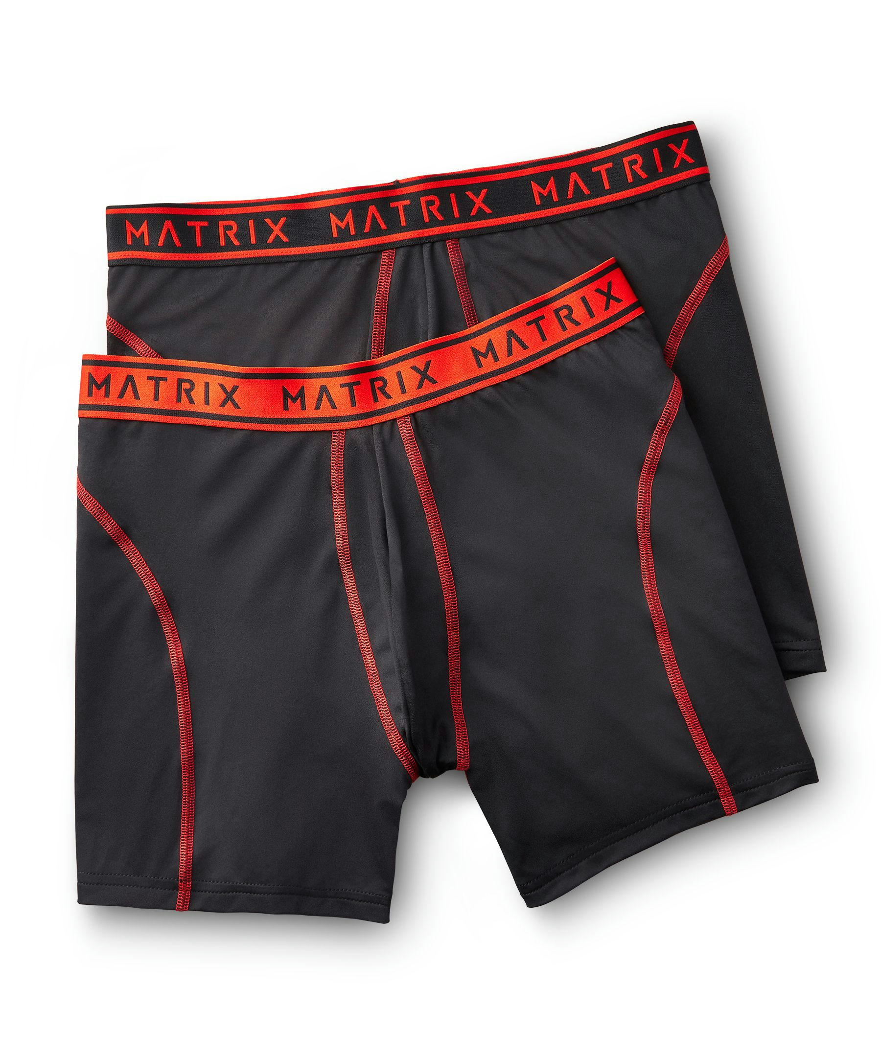 Matrix Men's 2 Pack Microfibre Boxer Briefs Underwear