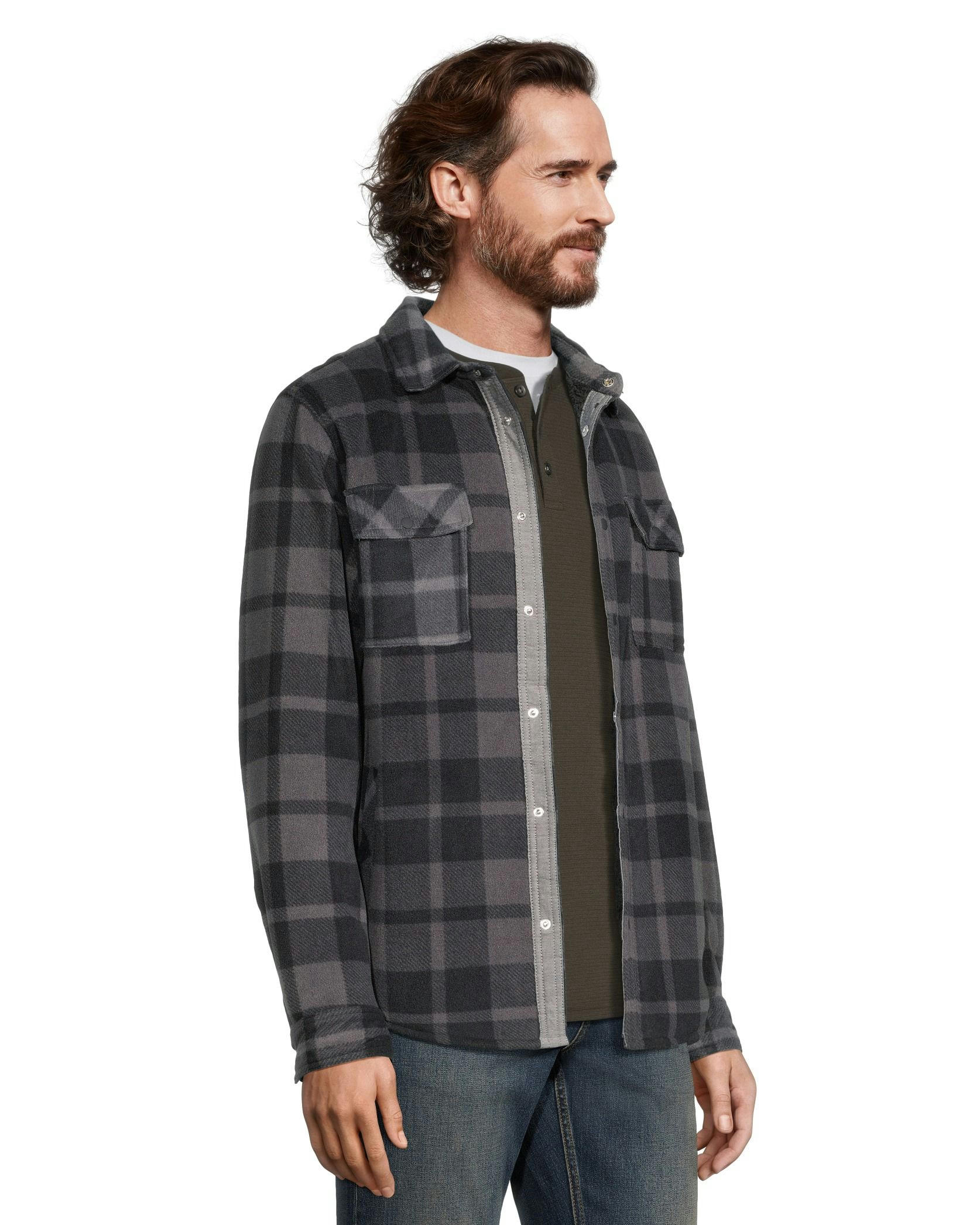 Voyager Men's Sherpa Lined Fleece Shacket