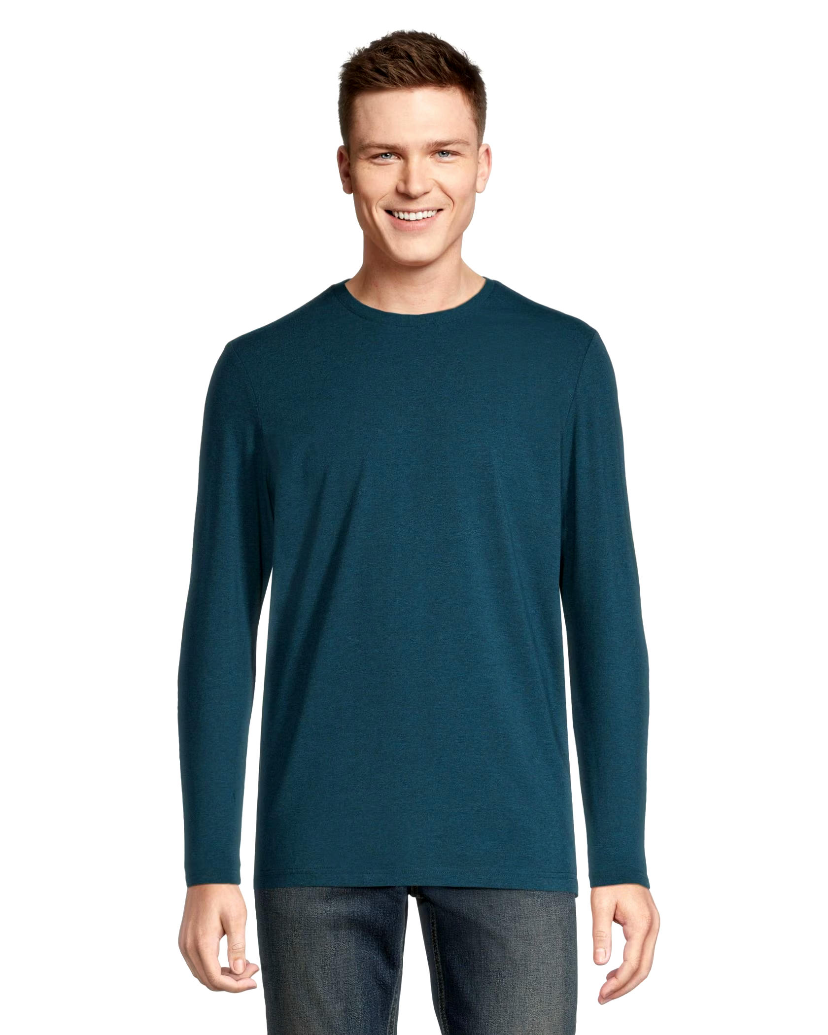 Denver Hayes Men's Stretch Long Sleeve Modern Fit Crewneck T Shirt