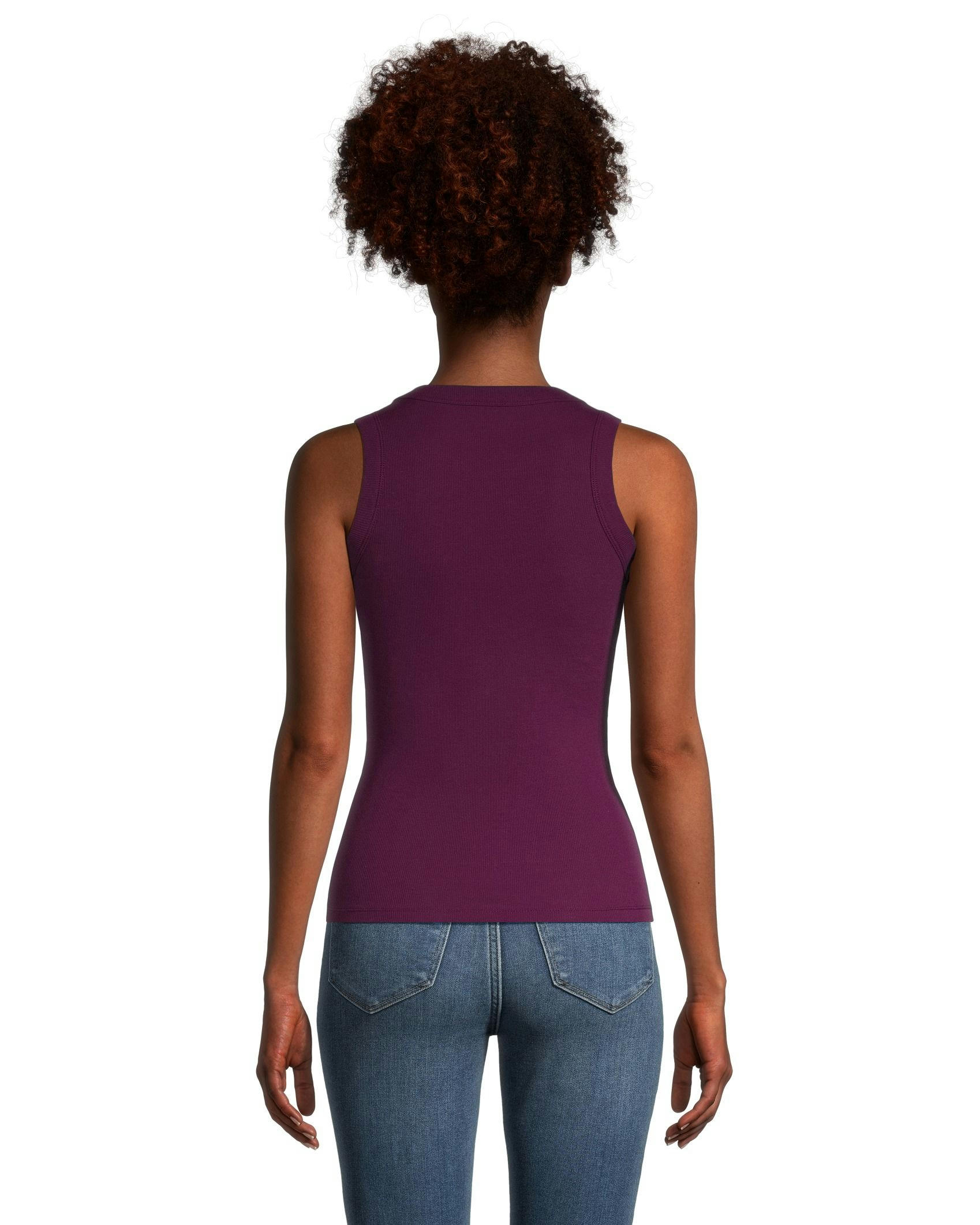 Denver Hayes Women's Fitted High Neck Ribbed Tank Top
