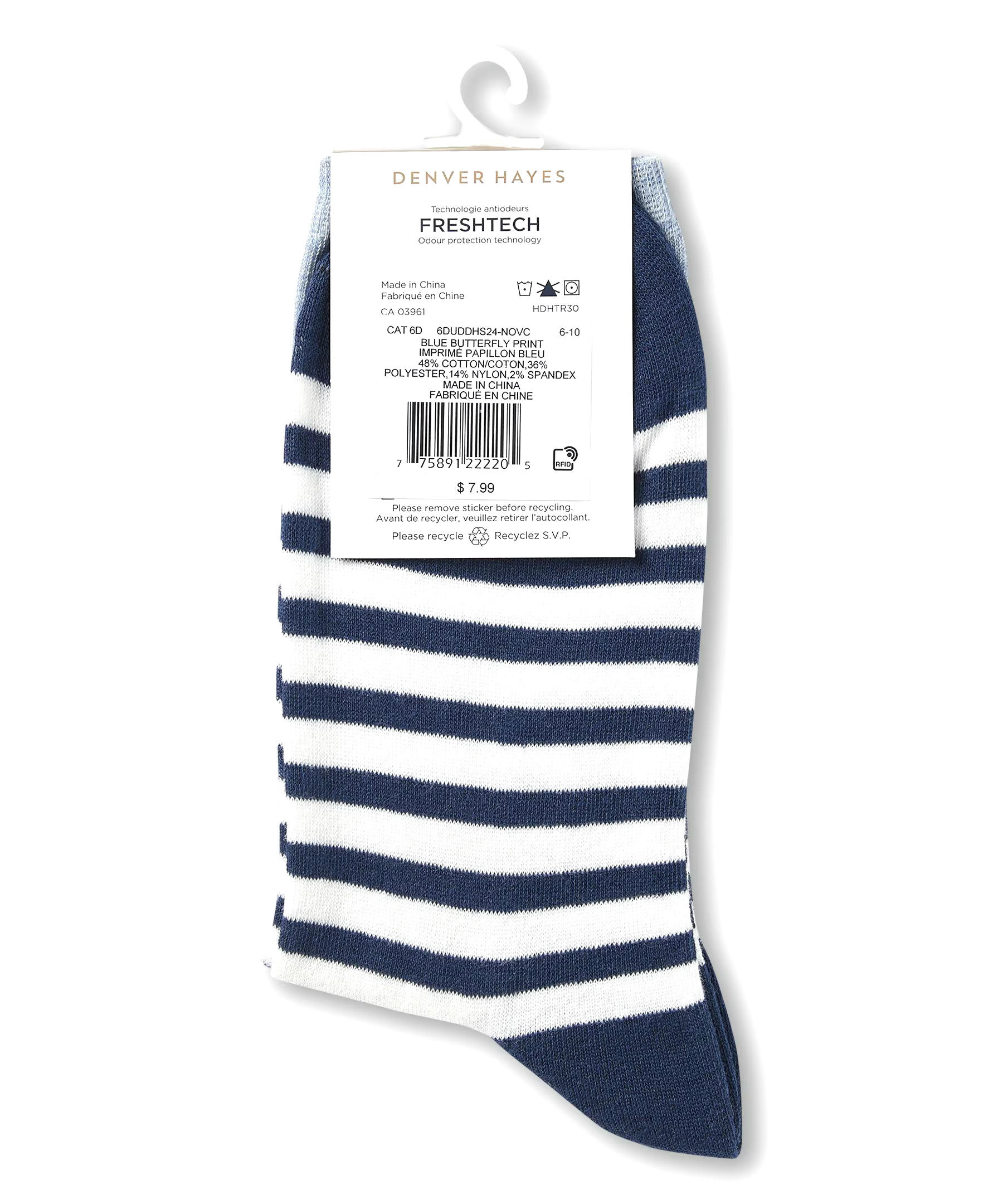 Denver Hayes Women's Patterned Crew Socks
