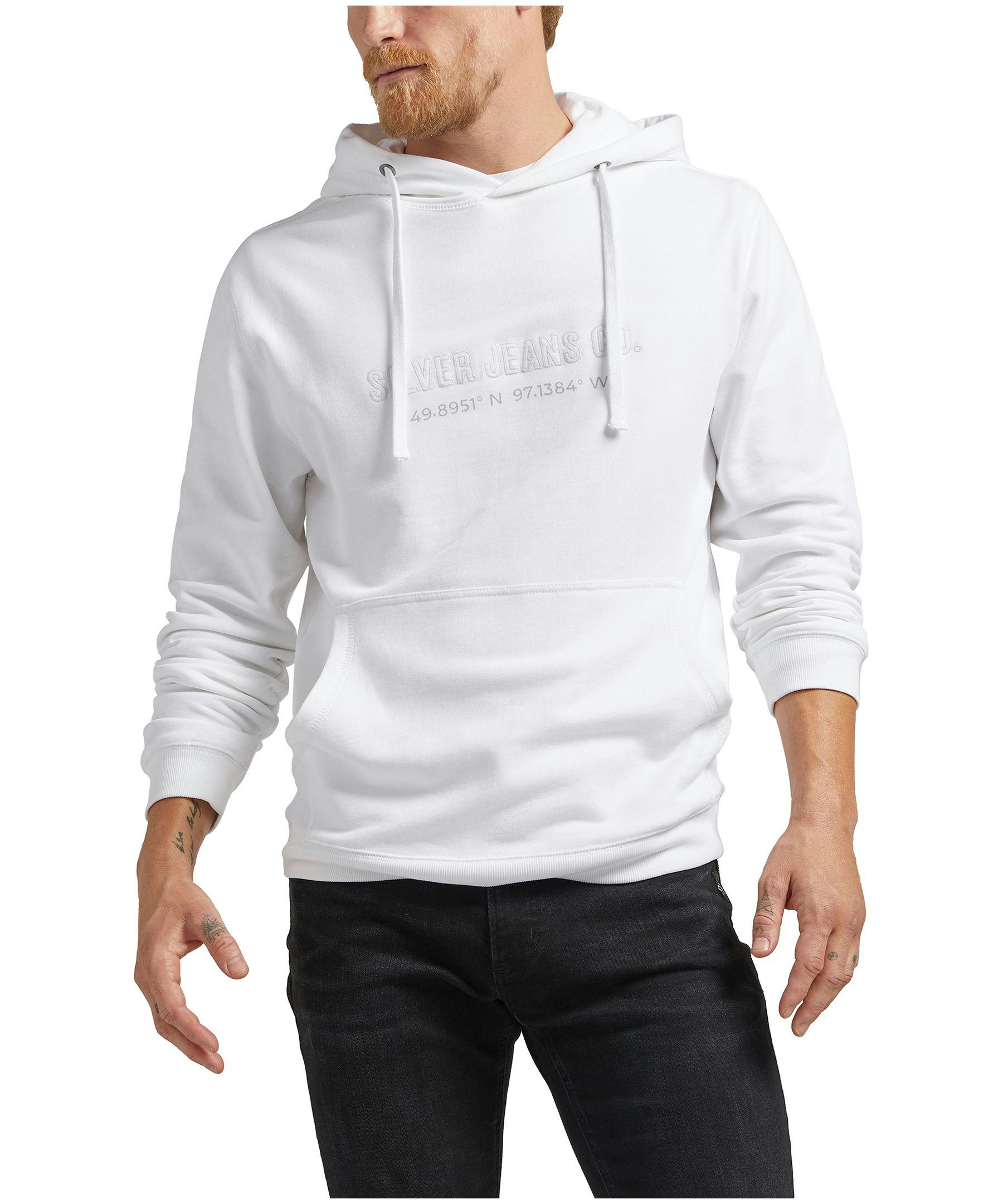 Silver Unisex Logo French Terry Hoodie Sweatershirt