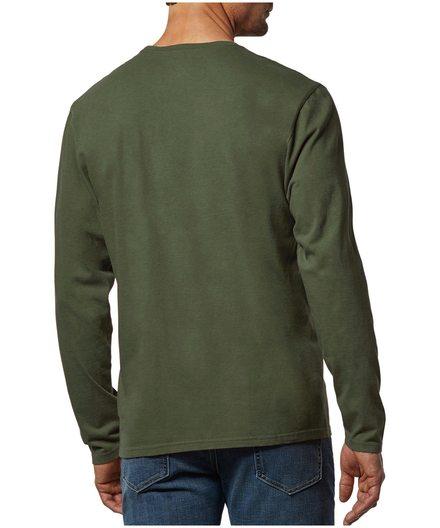 Denver Hayes Men's 50 Wash Long Sleeve Classic Fit Crew Neck T-Shirt