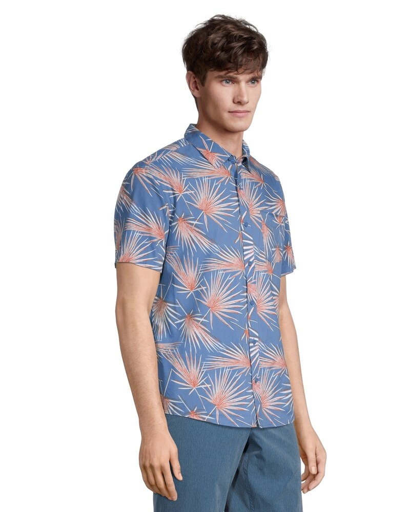 FarWest Men's Modern Fit Short Sleeve Stretch AOP Shirt