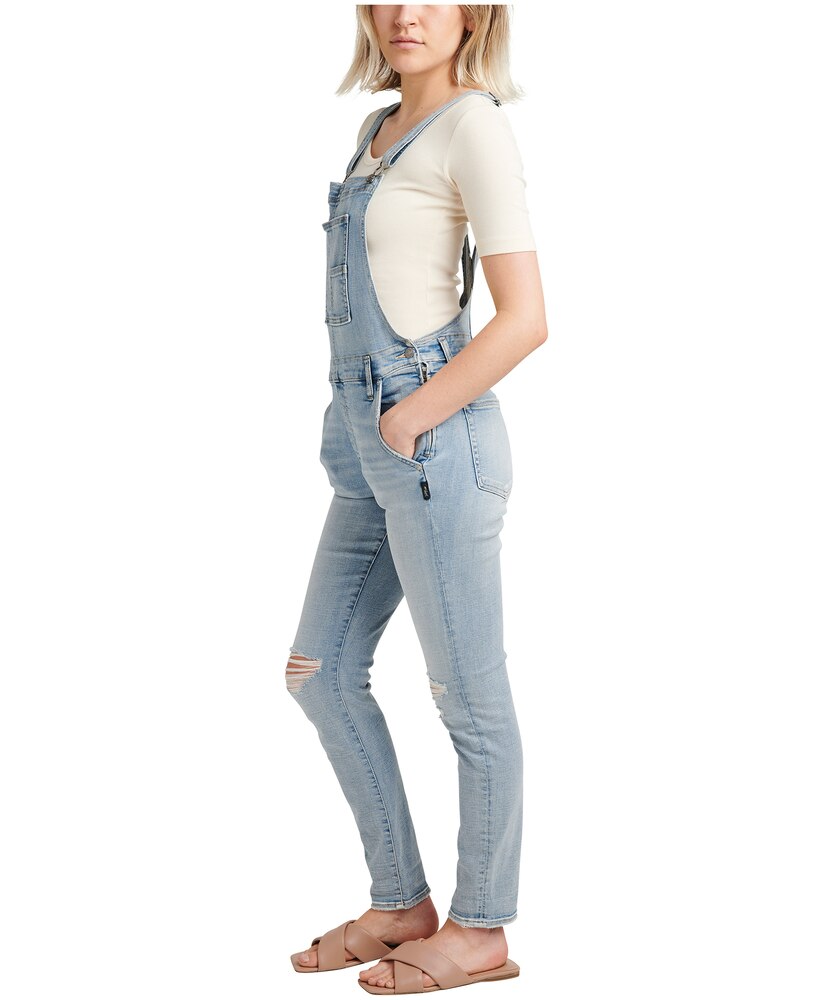 Silver Women's Skinny Leg Jean Overalls