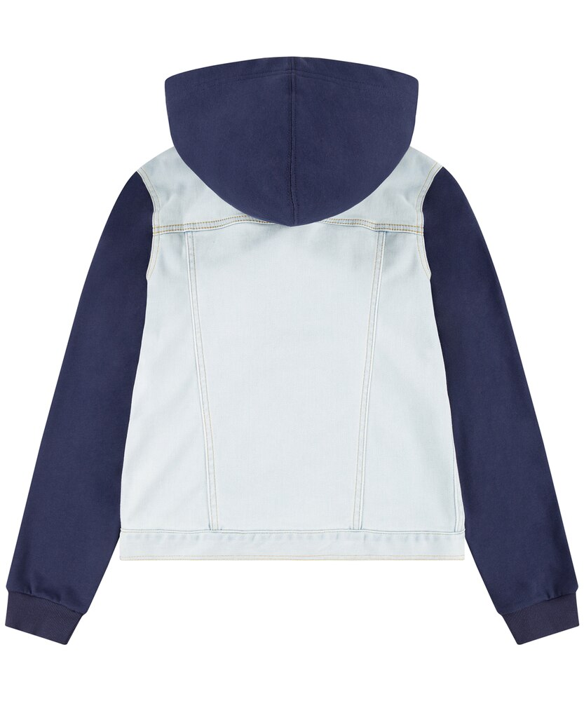 Boys' Indigo Hooded Snap Front Jacket