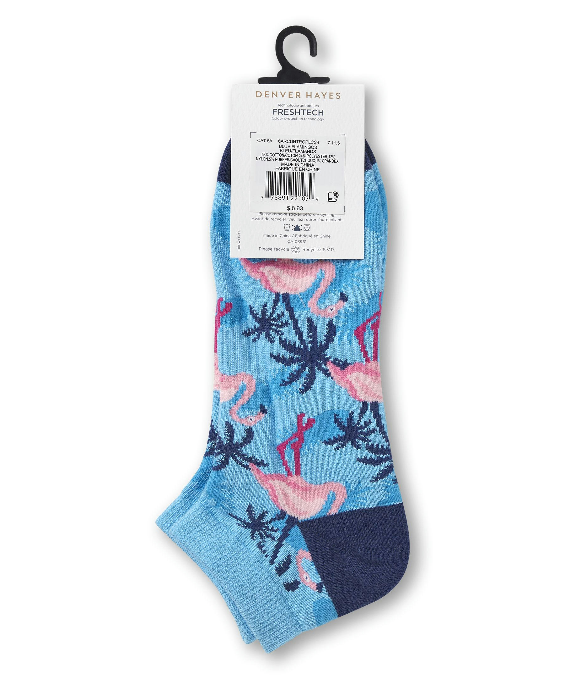 Denver Hayes Men's FRESHTECH® Tropical Novelty Low Cut Socks