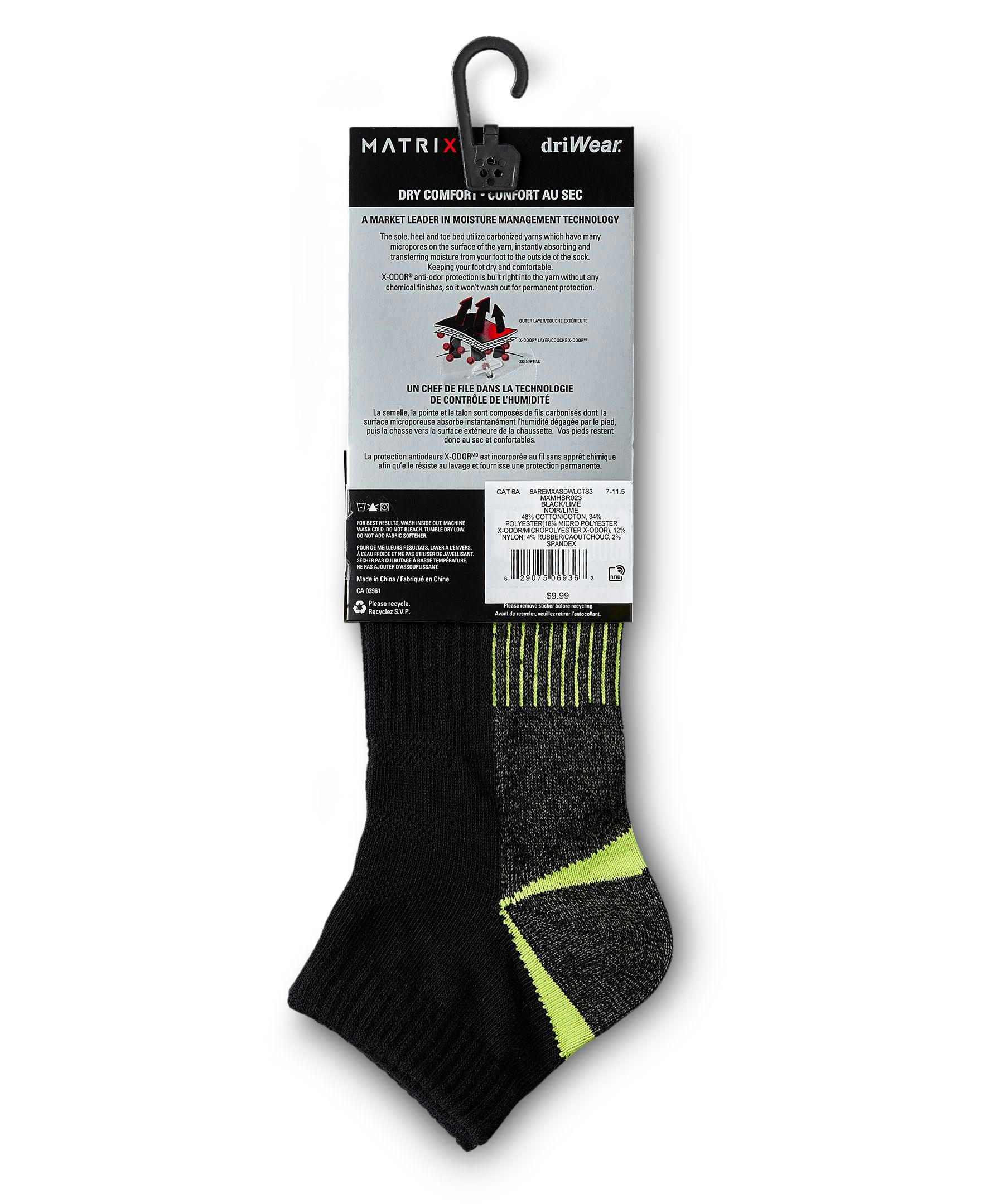 Matrix Men's driWear Low Cut Thin Sport Socks