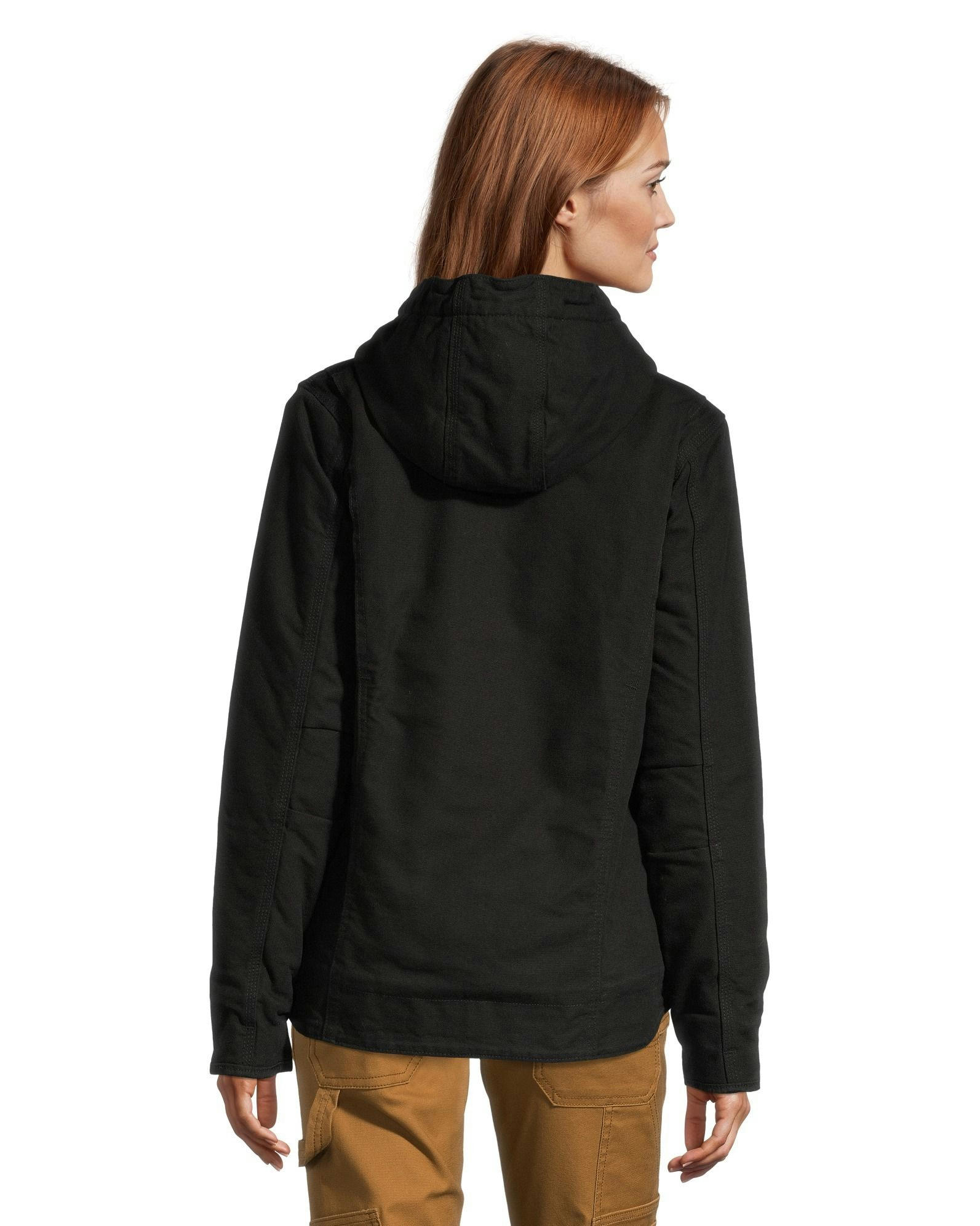 Carhartt Women's Black Washed Cotton Duck Sherpa Lined Jacket