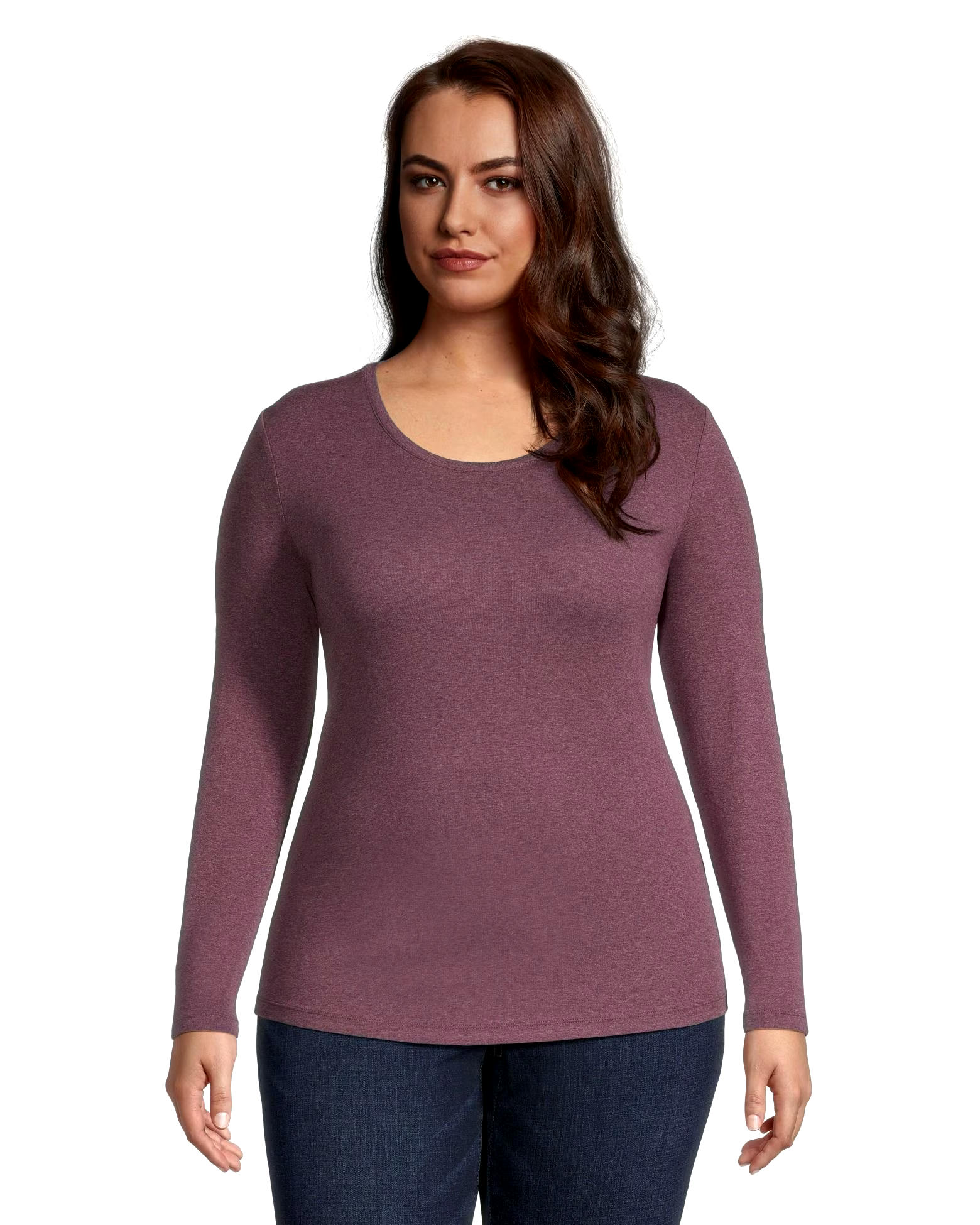 Denver Hayes Women's Fitted Long Sleeve Crewneck T Shirt