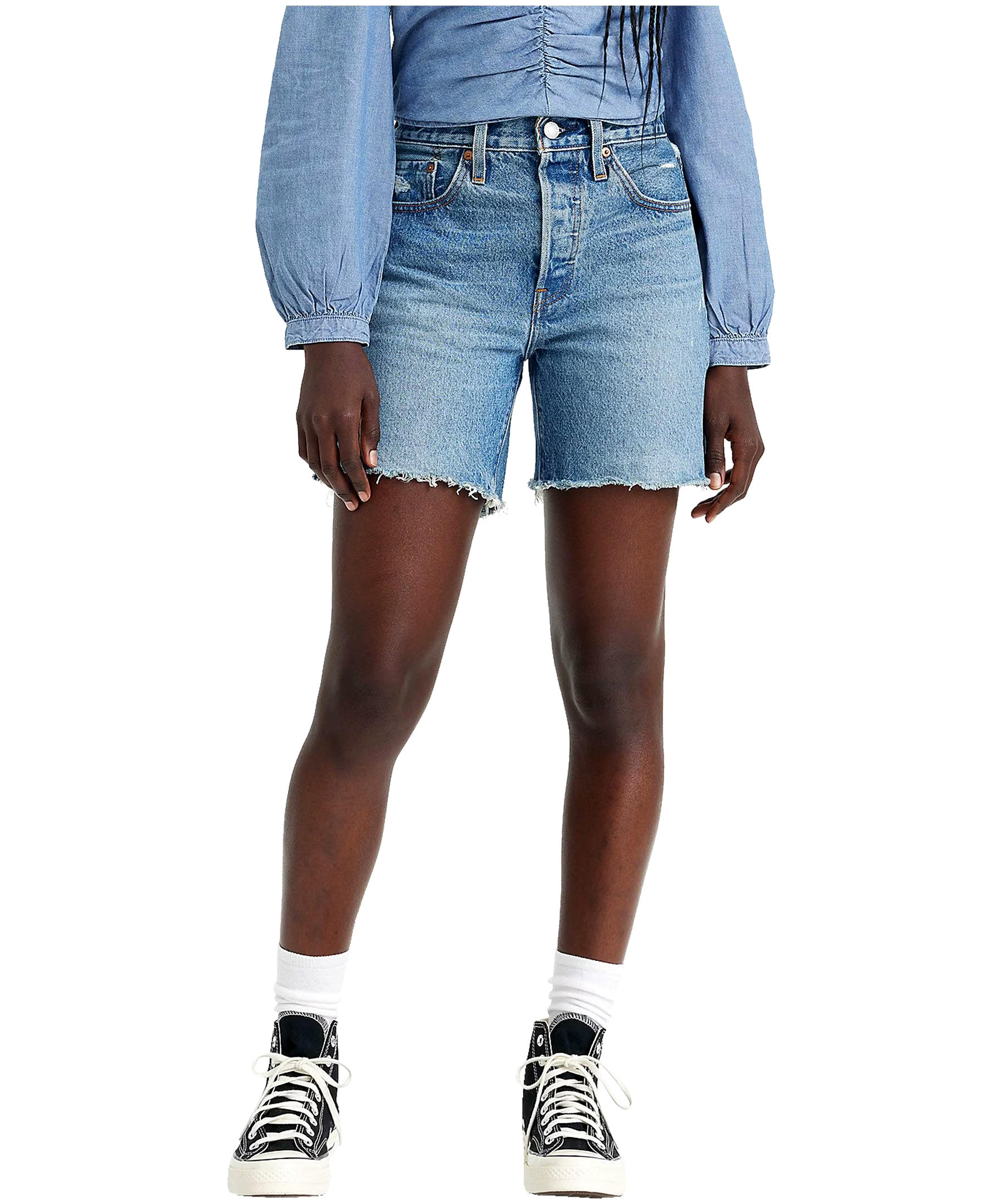 Levi's Women's 501 Originals High Rise Mid Length Jean Shorts