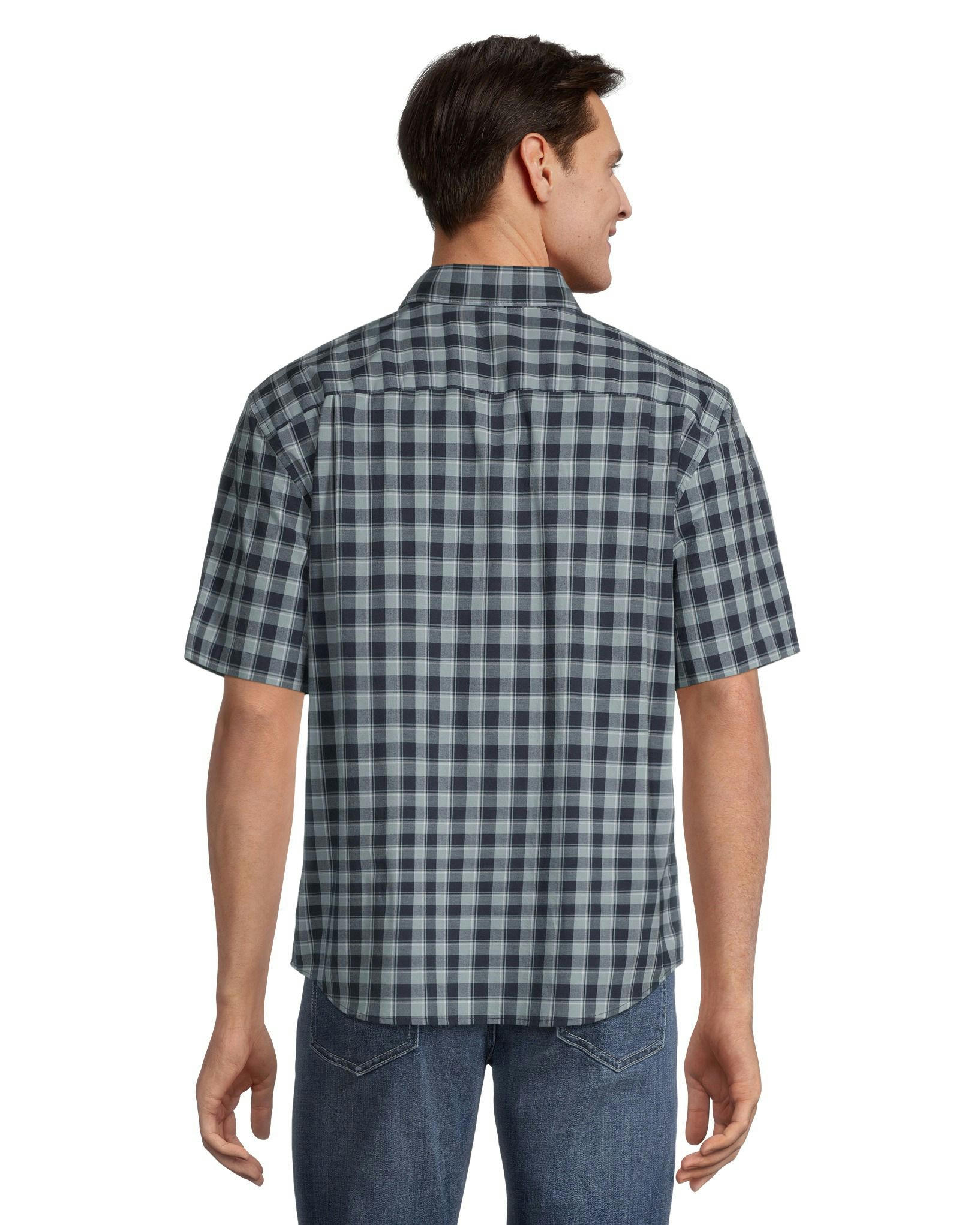 Denver Hayes Men's Classic Fit Short Sleeve Plaid Casual Sport Shirt